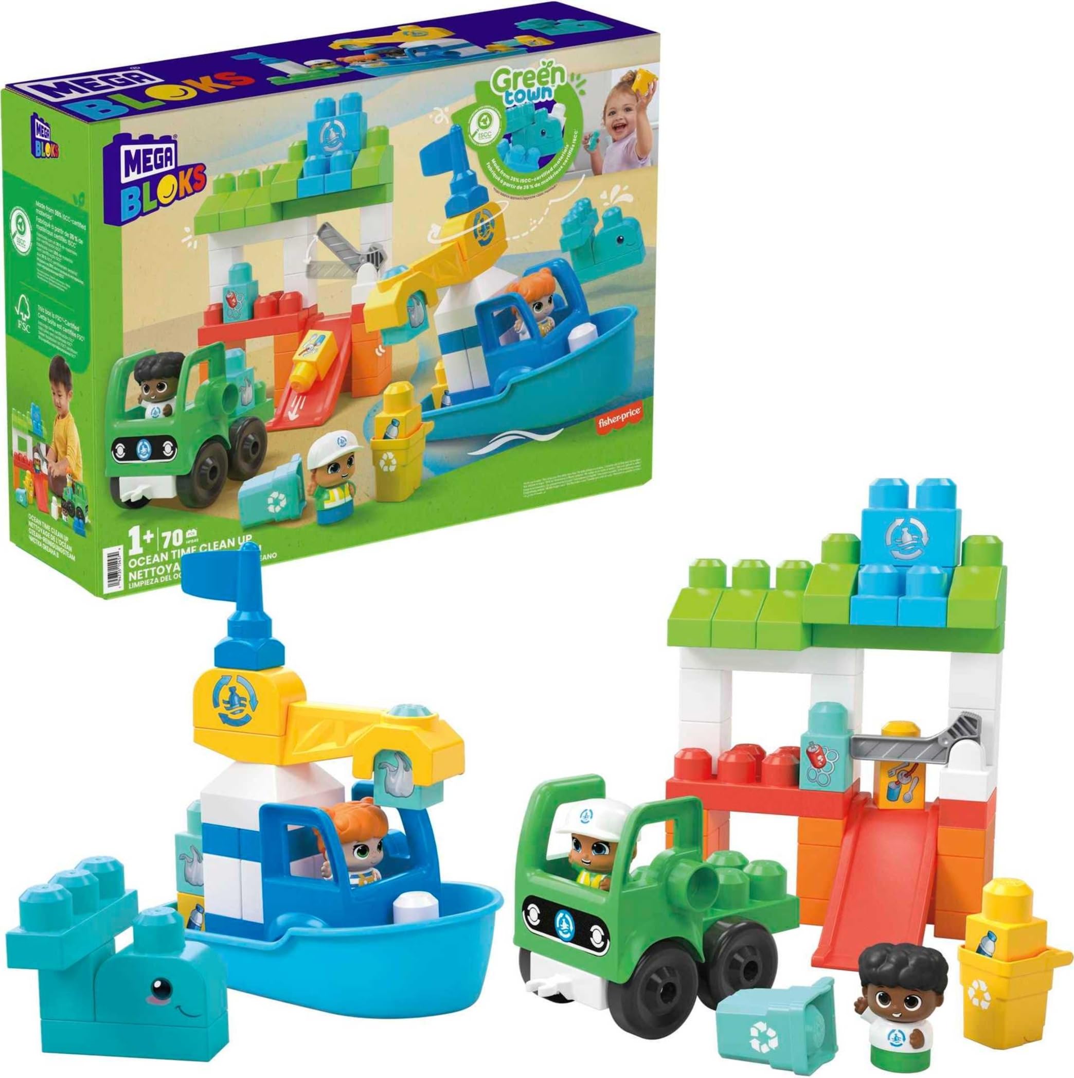 Amazon.co.jp: メガブロック(MEGA BLOKS) グリーンタウン くじらと