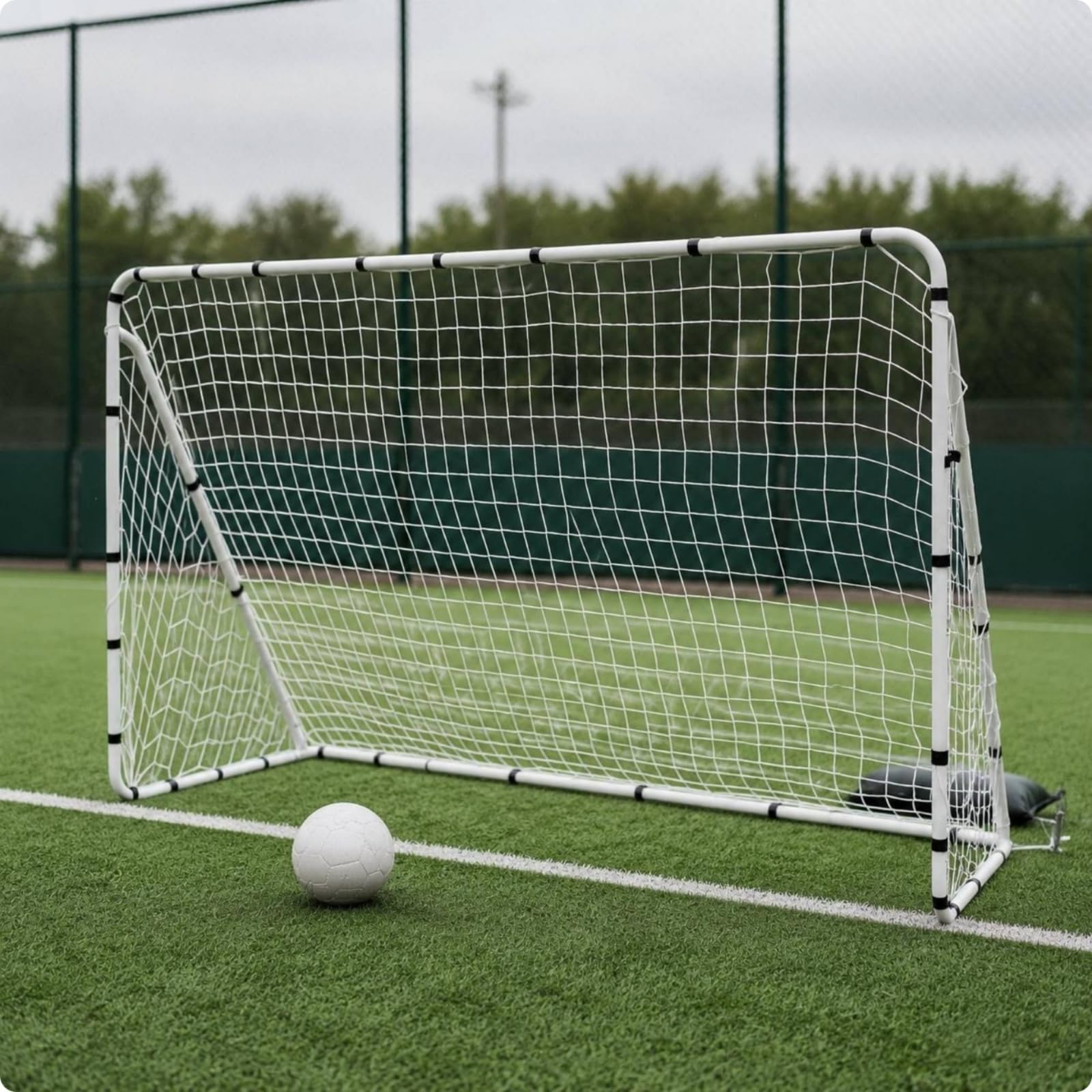 Porta da Calcio a 5 Professionale Porta da Calcio a 5 Tubo di Ferro Kit Completo Attrezzatura Sportiva per Allenatori