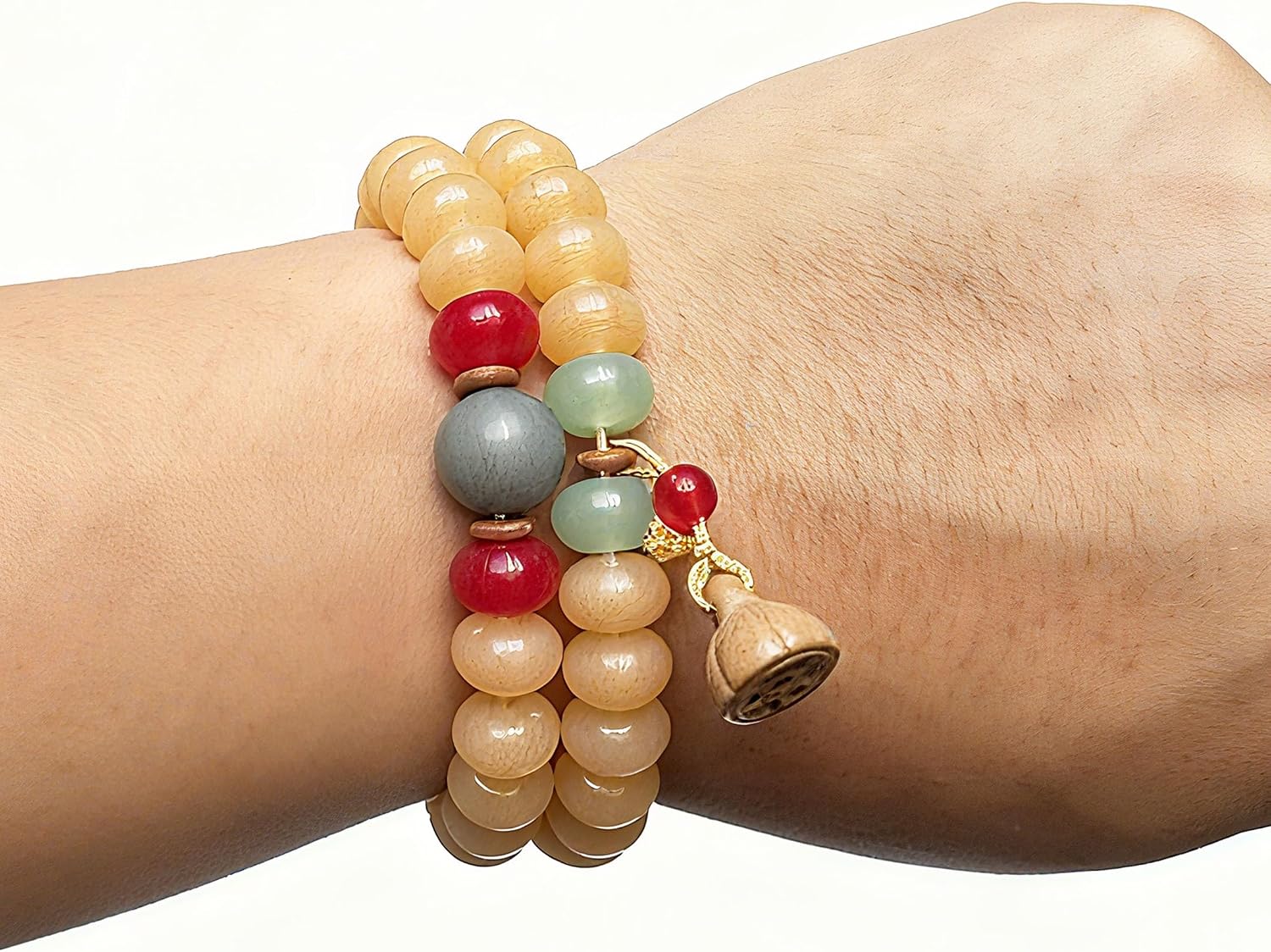 Prayer Beads Fashion Bracelet for Men and Women Zen Inspired Artificial Crystal Glass Beads Chinese Style Bracelets