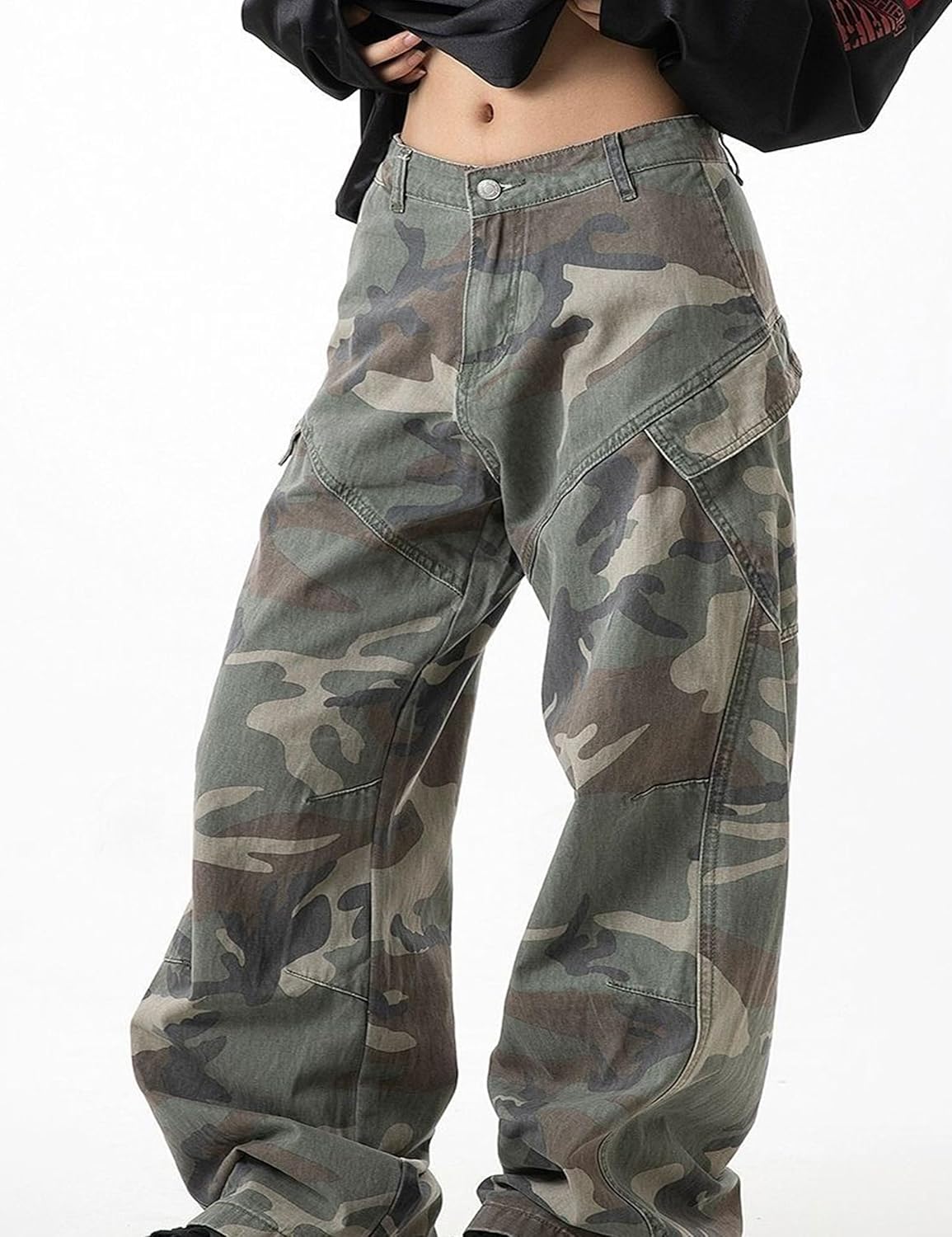 Y2k Camo Pants for Men Baggy Jeans Hip Hop Pants Baggy Joggers Streetwear Grunge Cargo Pants - Image 4