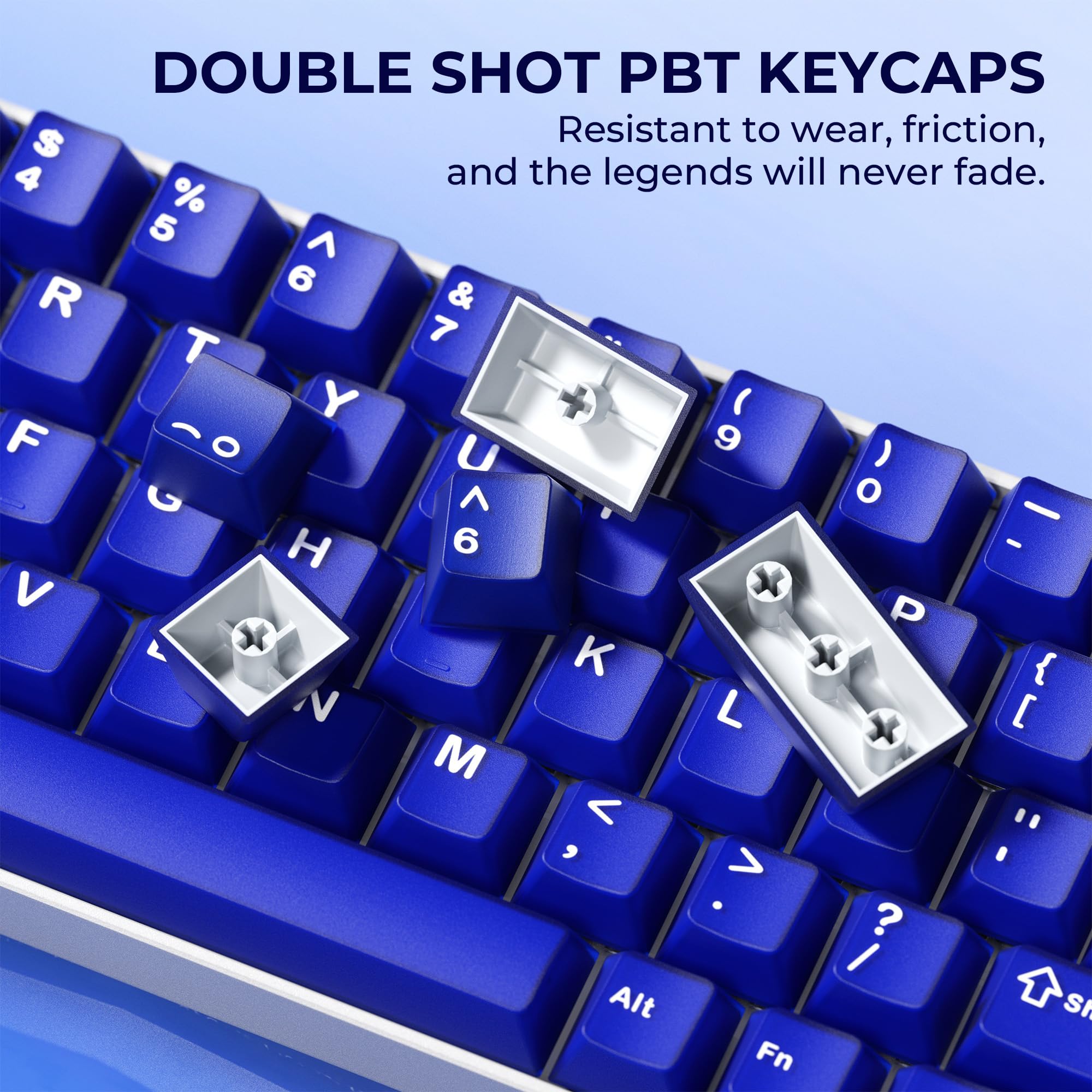 Amazon.com: GMKWTL XVX Blue Keycaps, Double Shot PBT Keycap Set