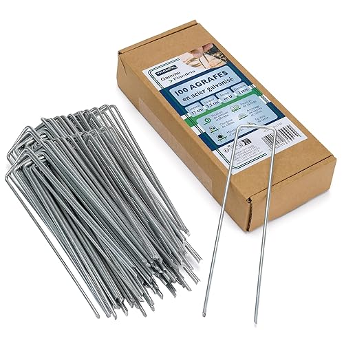 Flandria – Lot 100 Piquets de Fixation Acier Galvanisé 170