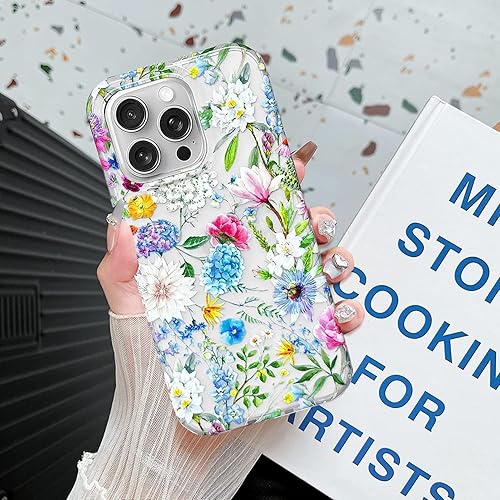 Miniatura 5 de J.west Funda compatible con iPhone 15 Pro Max 6.7, suave, a prueba de golpes, bonita funda protectora floral para mujer, diseño de patrón de flores