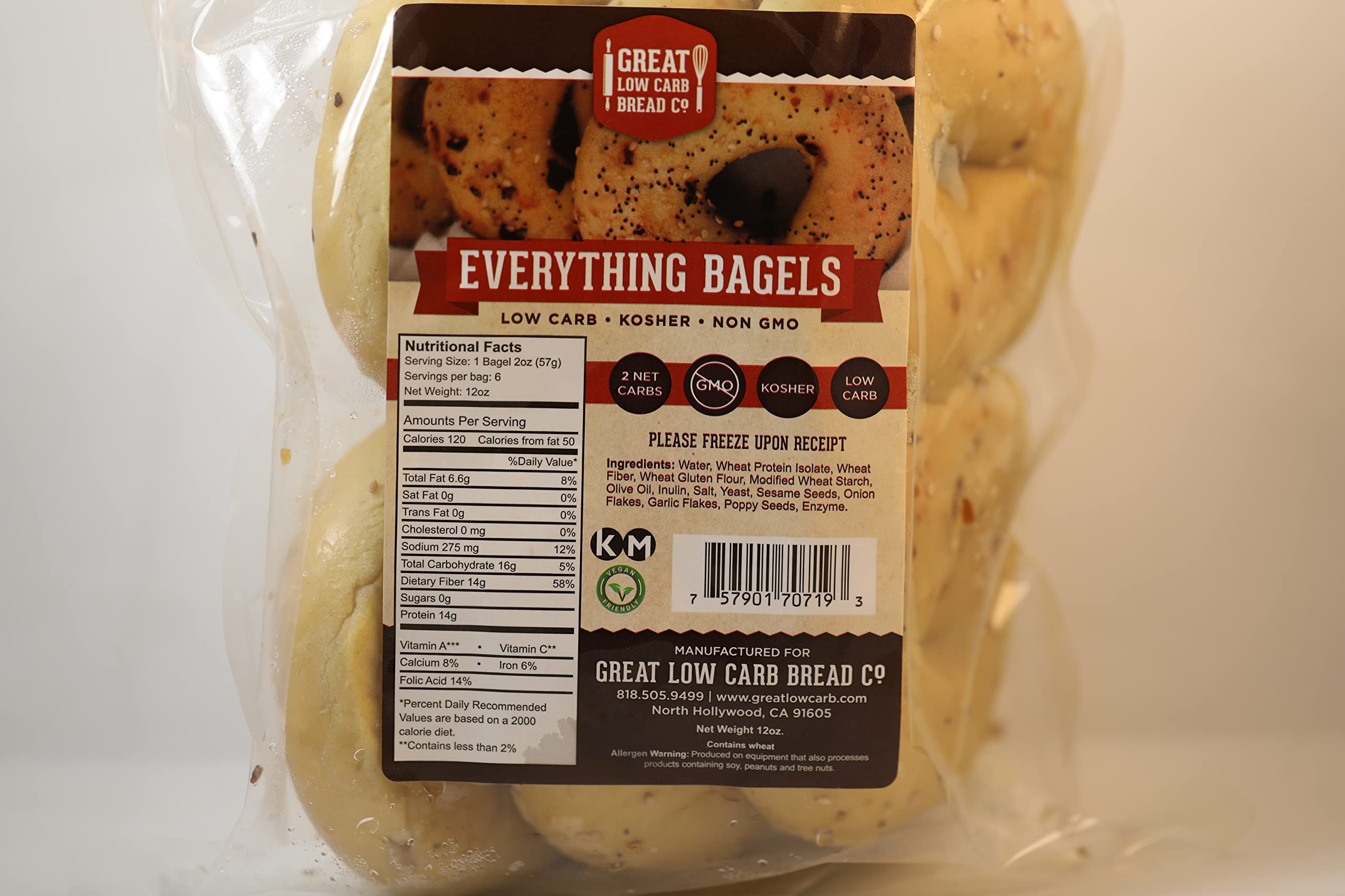 2 Pack Value: Everything Bagel, Great Low Carb Bread Co.