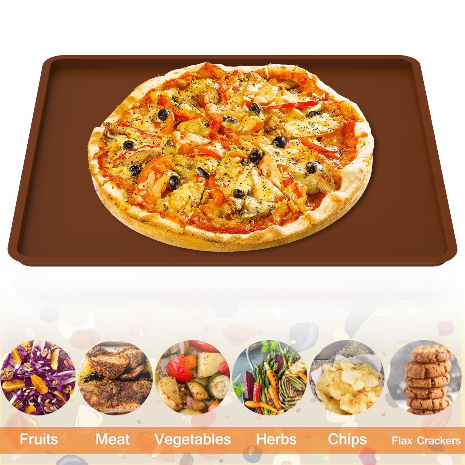 Tapis De Déshydrateur En Silicone, 4 Pièces, Qualité Alimentaire, Résistance Aux Hautes Températures, Empêche le Collage des Plateaux De Déshydrateur De Fruits(Bleu Tapis De Déshydrateur En Silicone, 4 Pièces, Qualité Alimentaire, Résistance Aux Hautes Températures, Empêche le Collage des Plateaux De Déshydrateur De Fruits(Bleu