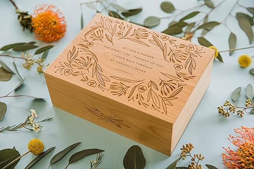 Miniatura 7 de Garden Of Flowers Alfred Lord Tennyson Quote Wood Keepsake Box [Personalized Custom Gifts, Anniversary, Wedding, Baby, Memory]