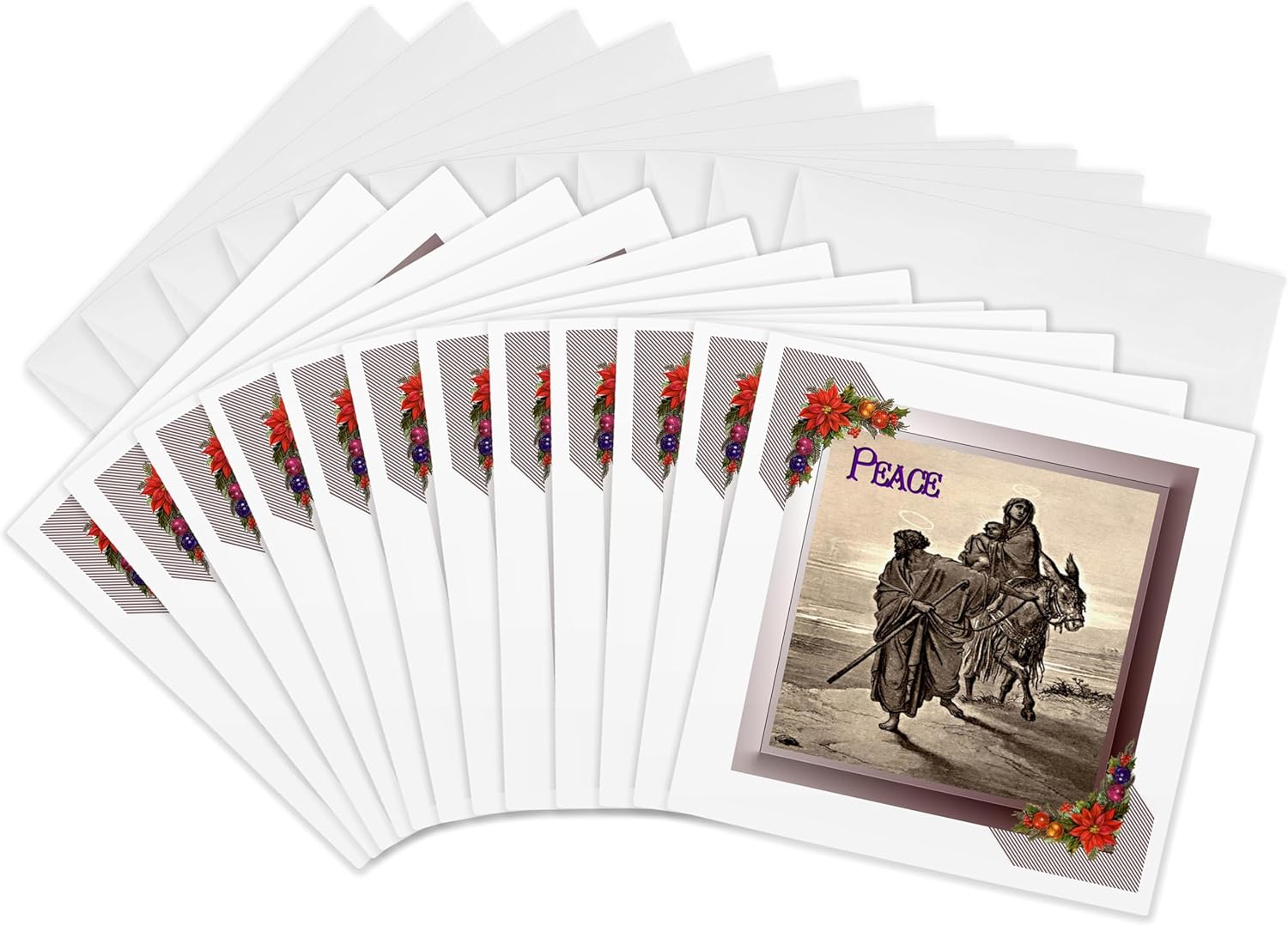 3dRose Peace The Birth Of Jesus - Greeting Cards, 6 x 6 inches, set of 12 (gc_26676_2)