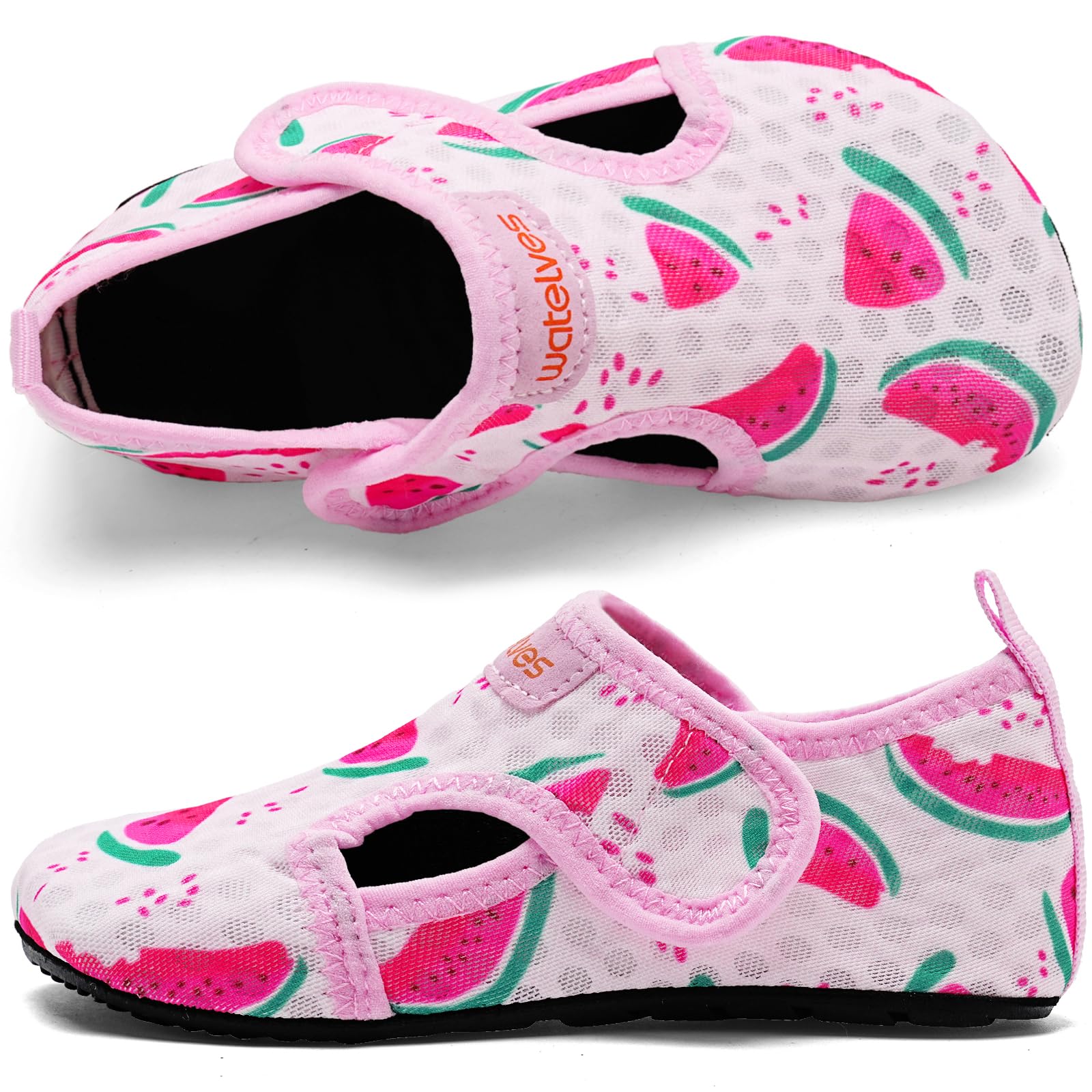 WateLves Kids Water Shoes Toddler Barefoot Swim Beach Shoes Girls Boys Breathable Quick Dry Aqua Socks (Watermelon, 30/31)