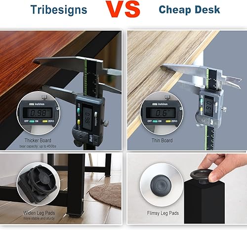 Miniatura 175 de Tribesigns - Escritorio para computadora, escritorio de oficina grande de 63 pulgadas, mesa de estudio, estación de trabajo para oficina en casa,