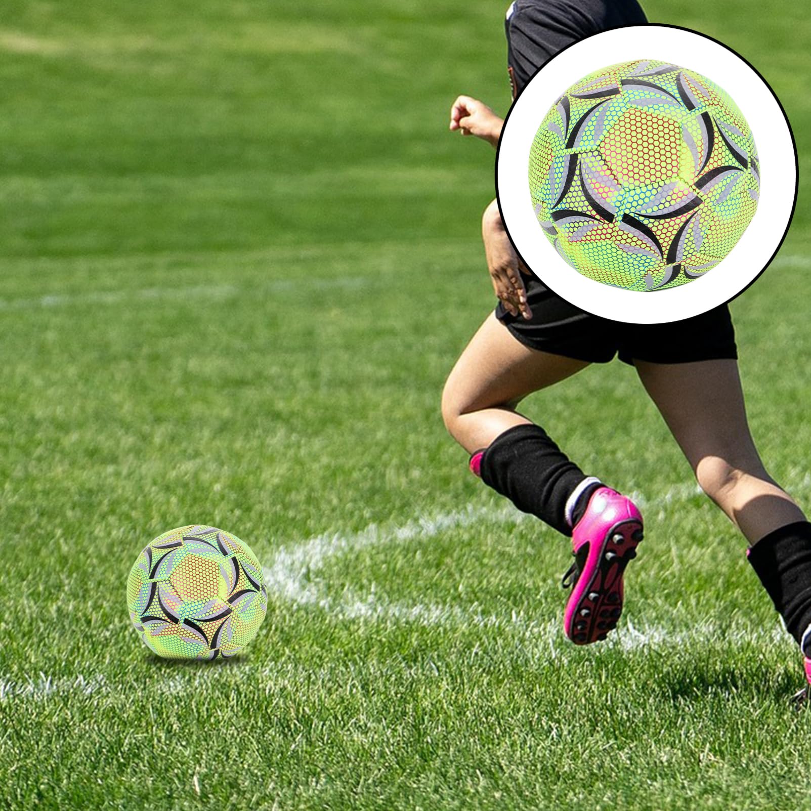 HANABASS Balón De Fútbol Iluminado para Entrenamiento para Jóvenes y Adultos Alta Durabilidad y Diseño Ergonómico