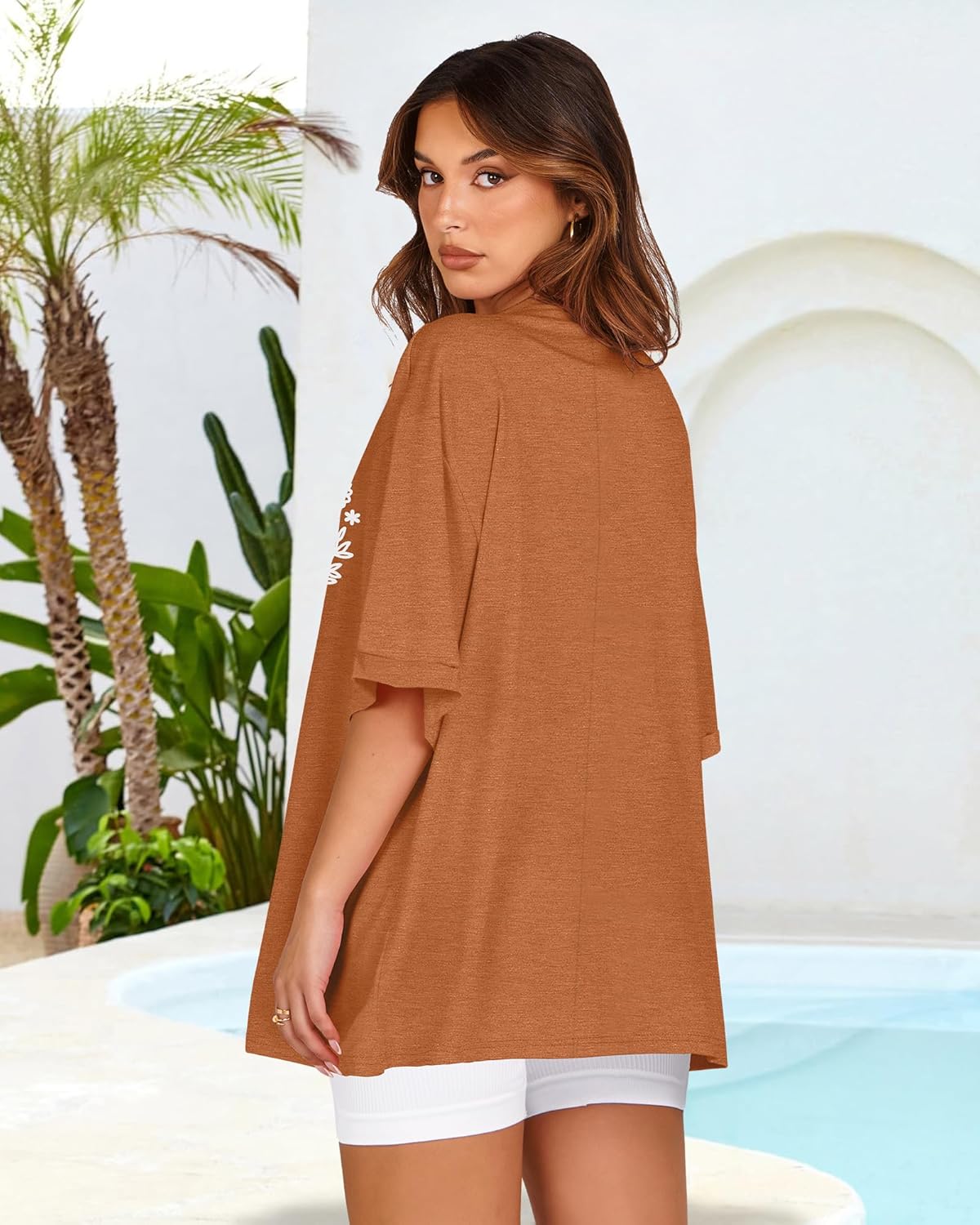 Oversized Tshirts for Women Summer Short Sleeve Casual Basic Tee Tops Loose Fit Shirts - Image 6