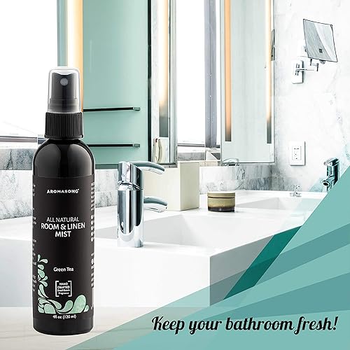 Miniatura 4 de Aromasong Spray natural para habitación y lino, aroma de té verde, para ropa de cama, sábanas, sofás, almohada, ambientador de tela en aerosol para