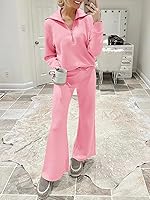 Vista 9 de ANRABESS Women 2 Piece Outfits Sweatsuit Set 2023 Fall Oversized Half Zip Sweatshirt Wide Leg Sweatpant Lounge Set Tracksuit