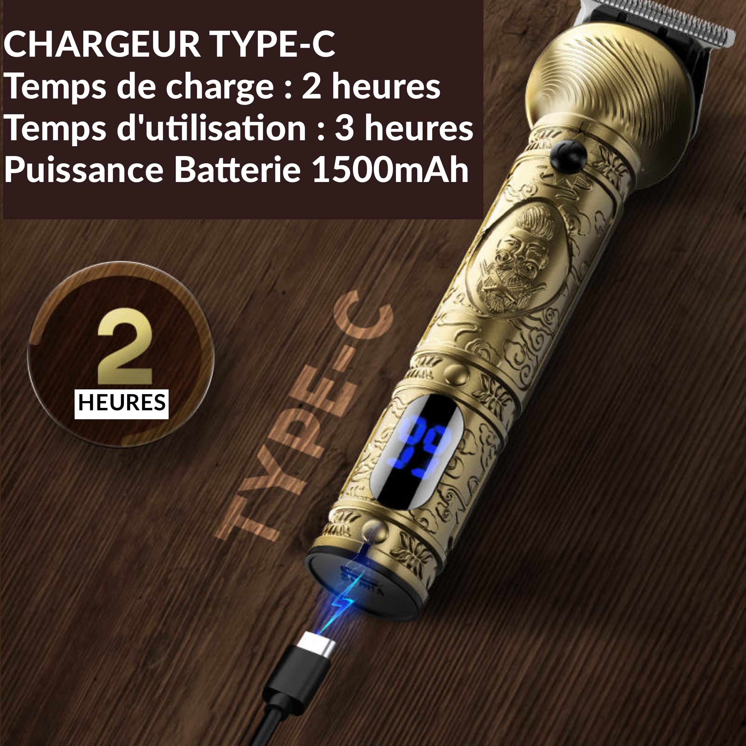 Tondeuse Barbe Homme Tondeuse Cheveux Professionnelle Avec Lame en T de Coupe de Cheveux Chauve 0 mm Rasoir électrique Tondeuse Corps de Précision pour Nez 6 en 1
