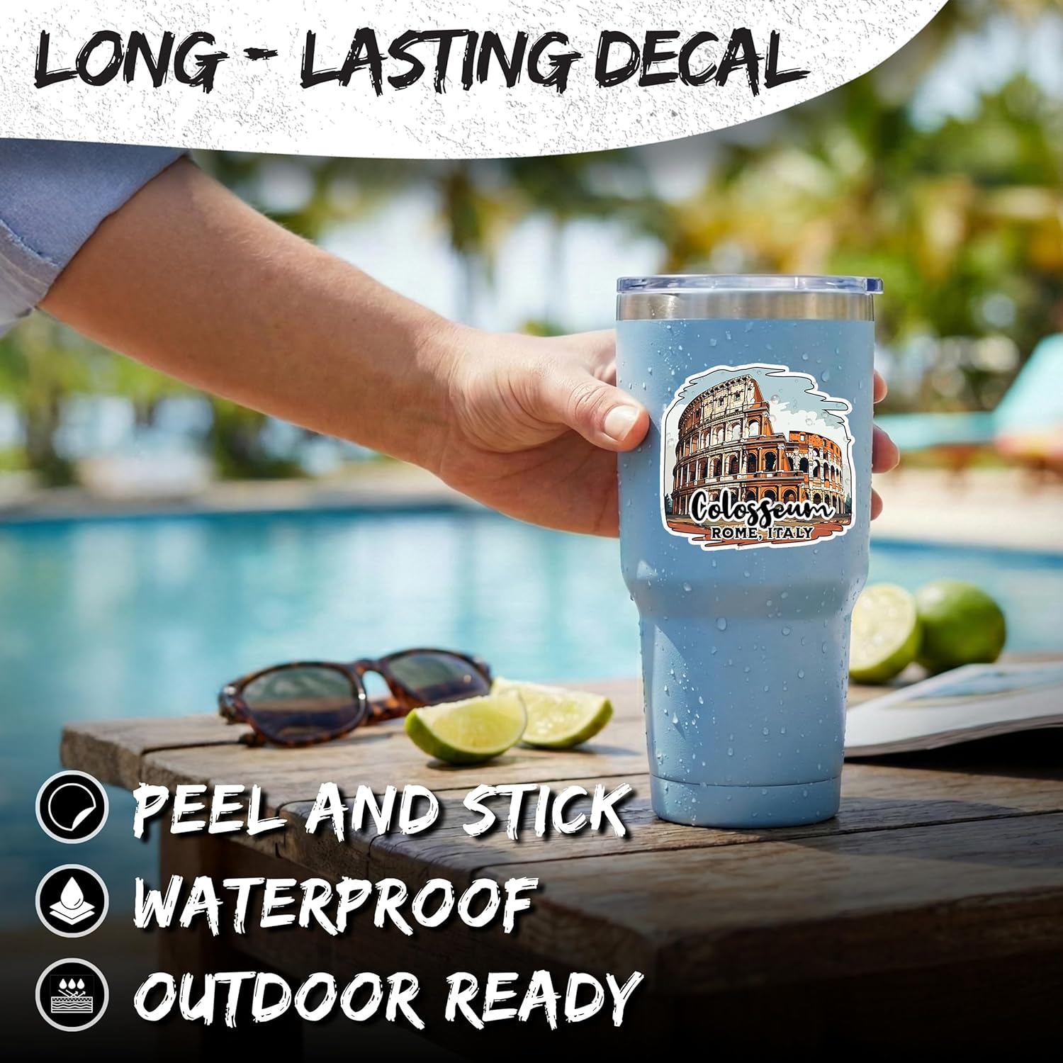 Colosseum Rome Italy Sticker 4 Inch City Travel Souvenir Destination - Waterproof Vinyl Decal for Laptop Water Bottle Car Tumbler - Durable Aesthetic Long-Lasting Stickers for Adults ID44990 - Image 3