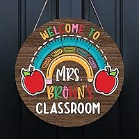 Vista 18 de Decoración para Puerta de Maestro NO es producto 3D, Letrero de Maestro Arcoíris Letrero de Bienvenida para Puerta de Maestro, Letrero de Puerta