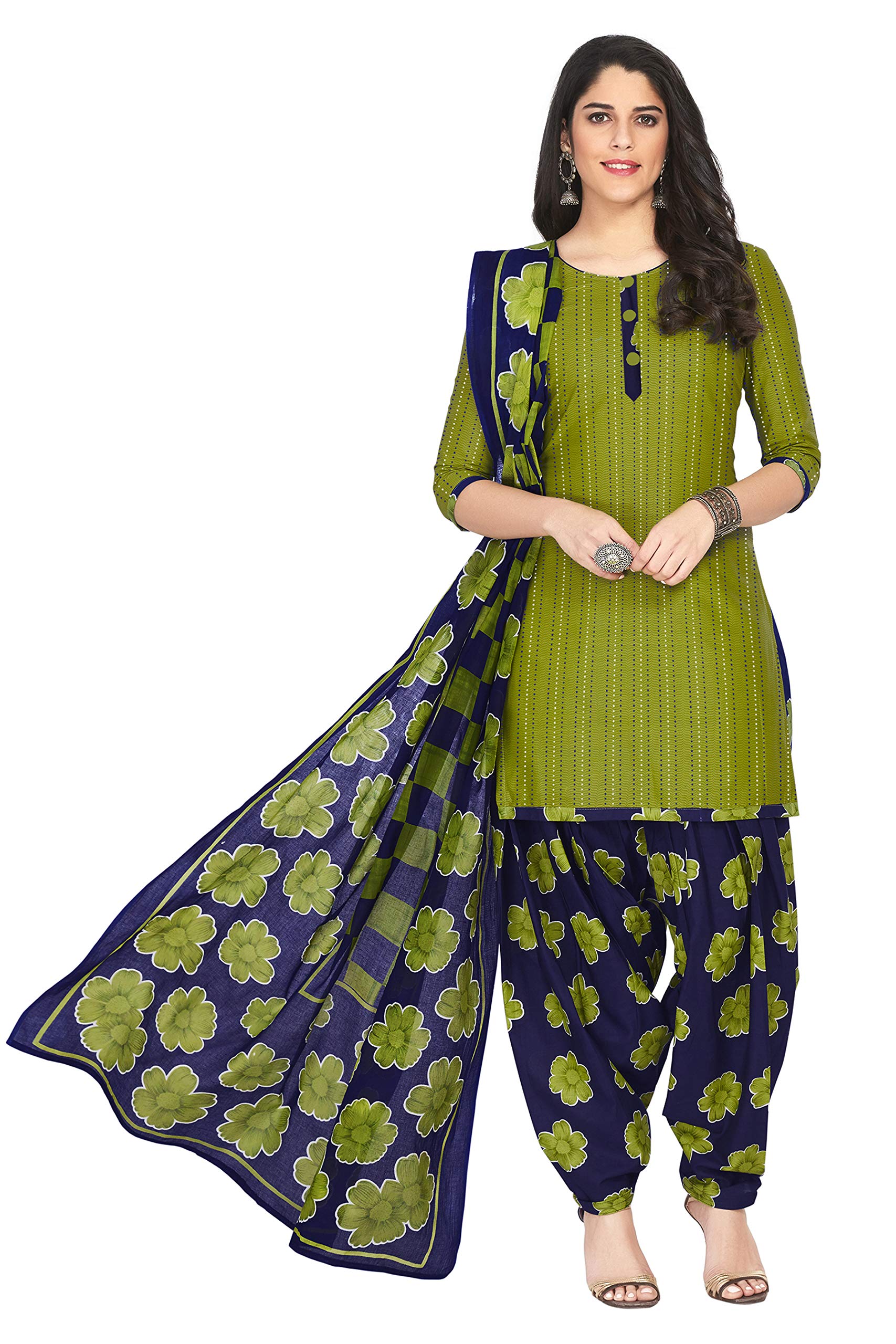 MiraanWomen's Cotton Printed Readymade Salwar Suit