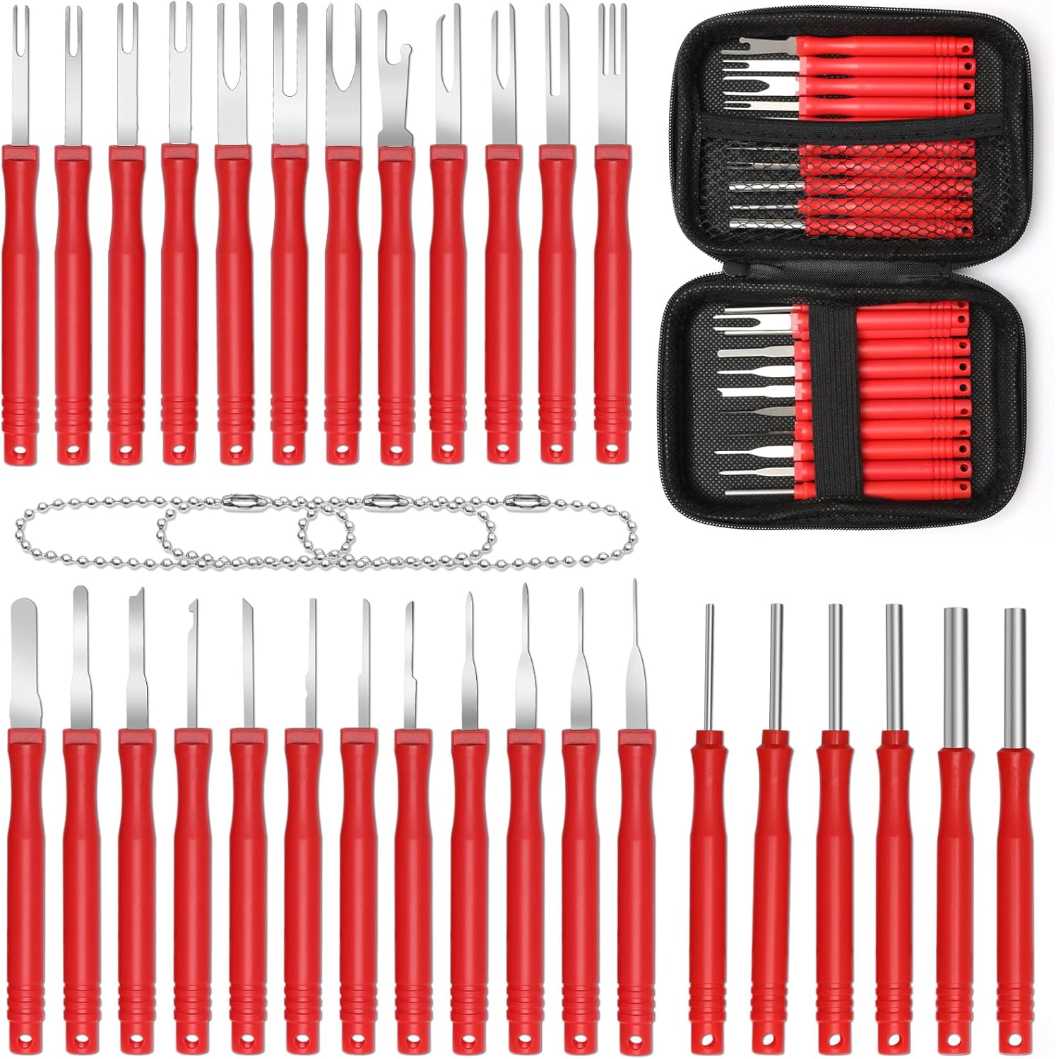 Windspeed 30+4P Terminal Pin Removal Tool Kit, Electrical Pin Removal Tool Kit Pin Extractor Wire Terminal Release for Car Connector Windspeed 30+4P Terminal Pin Removal Tool Kit, Electrical Pin Removal Tool Kit Pin Extractor Wire Terminal Release for Car Connector