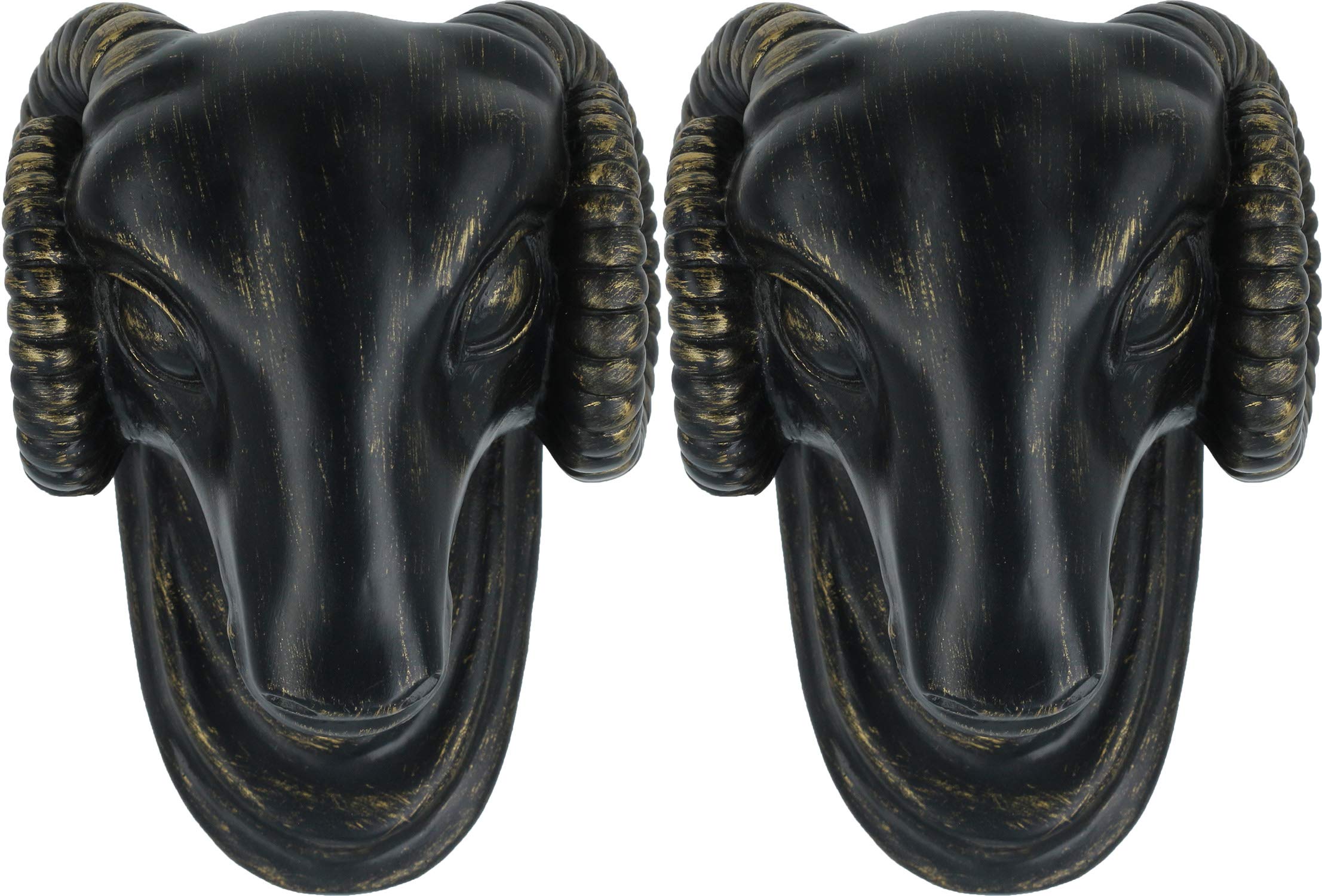 Urbanest Set of 2 Ram Head Drapery Sconce, 1 3/8-inch Diameter, Burnt Gold