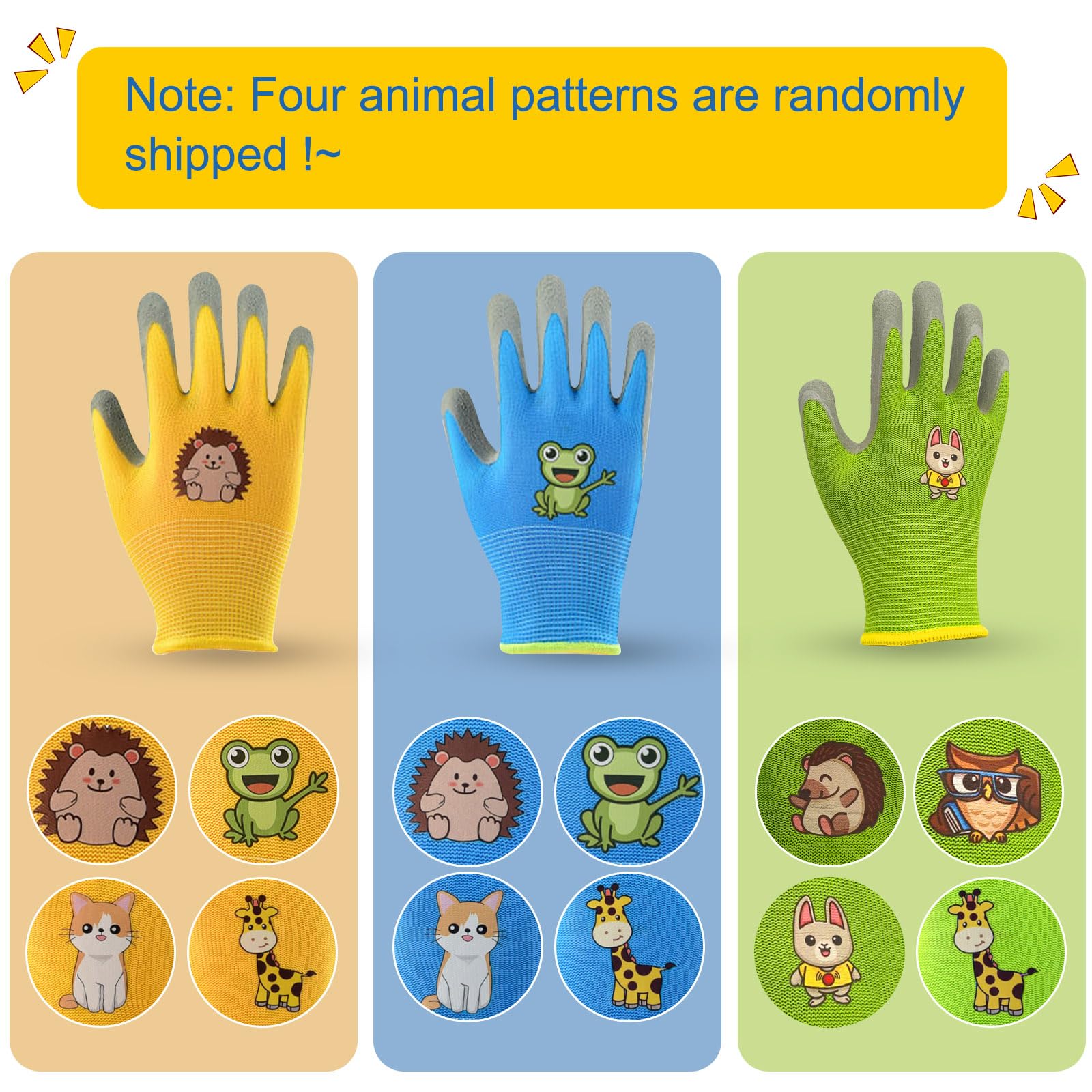 CubePlug Girls and Boys 3 works Kids Gardening Gloves for Age 4-11, Non-Slip - Image 3