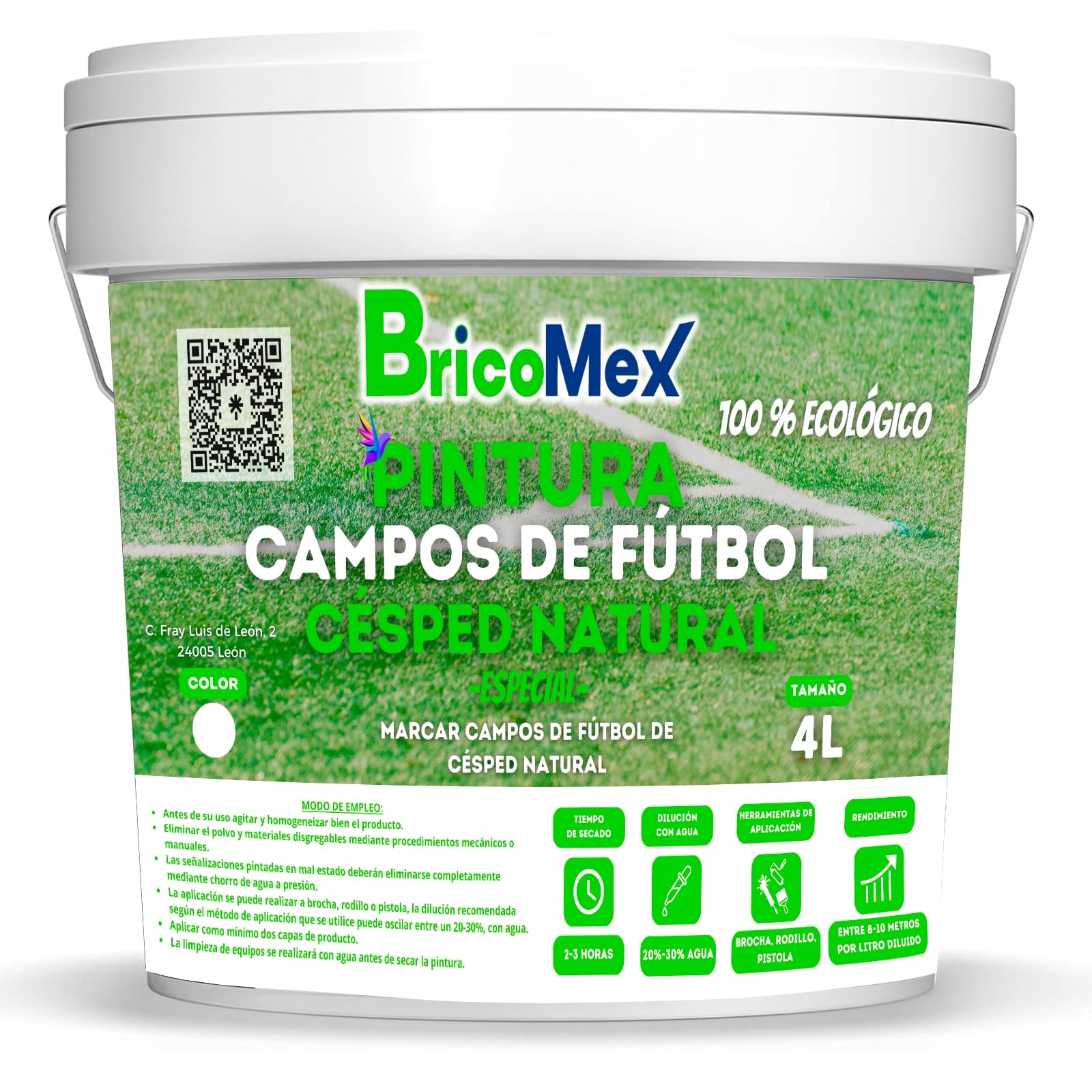 Vernice per prato naturale, speciale marcatura campi da calcio, facile applicazione, impermeabile, senza inquinanti (23,00 kg (confezione da 1), giallo)