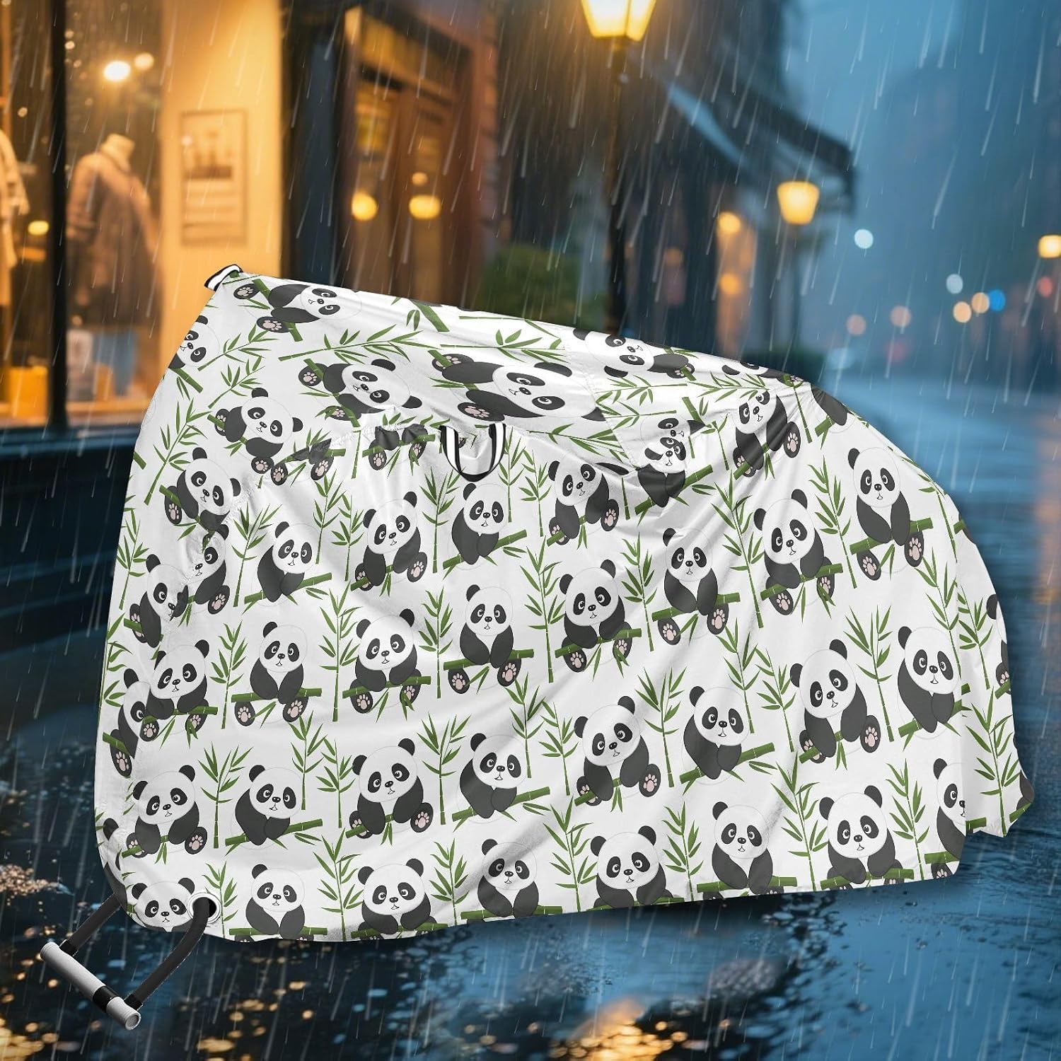 ALAZA Cute Panda Animal Bike Cover Waterproof Outdoor Ebike Bicycle Covers Tarp Protection for 1/2 Bikes, Sun UV Dust Wind Proof