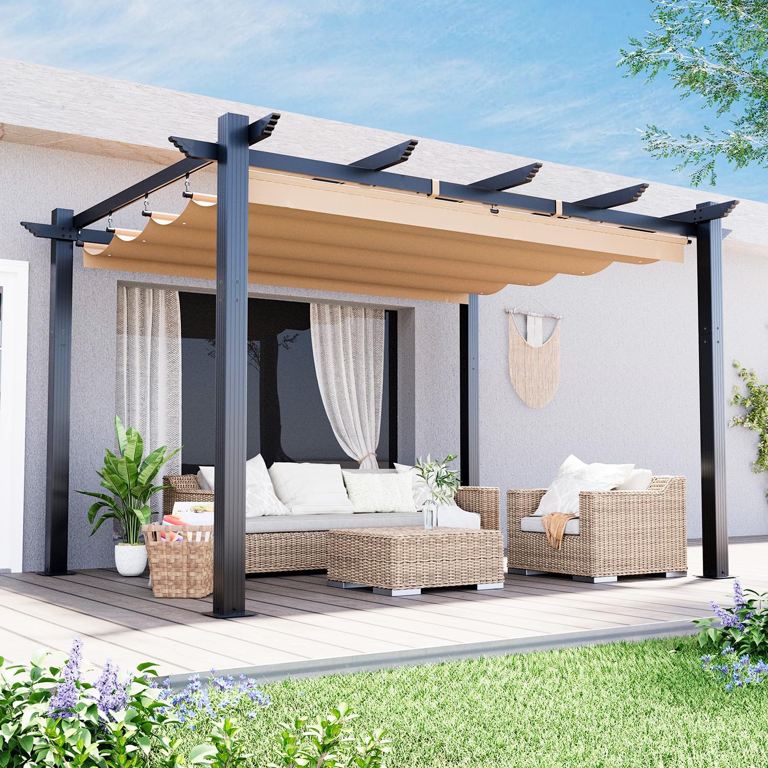 MELLCOM 10x13 Retractable Pergola Review: Best Aluminum Backyard Shade Canopy for Patios