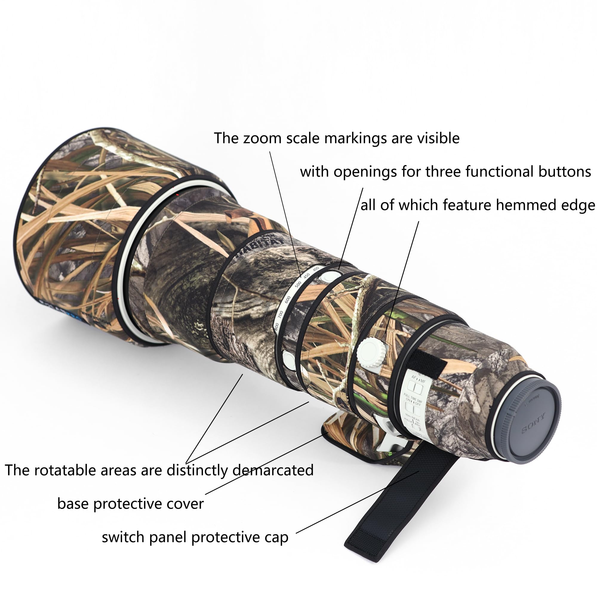 Rolanpro Objektivschutz für Sony FE 400-800 mm F6.3-8 G OSS Objektivschutz für Ihre Kameralinse, SEL400800G Regenschutz, Objektivschutzhülle, #49, Gras-Tarnmuster, wasserdicht