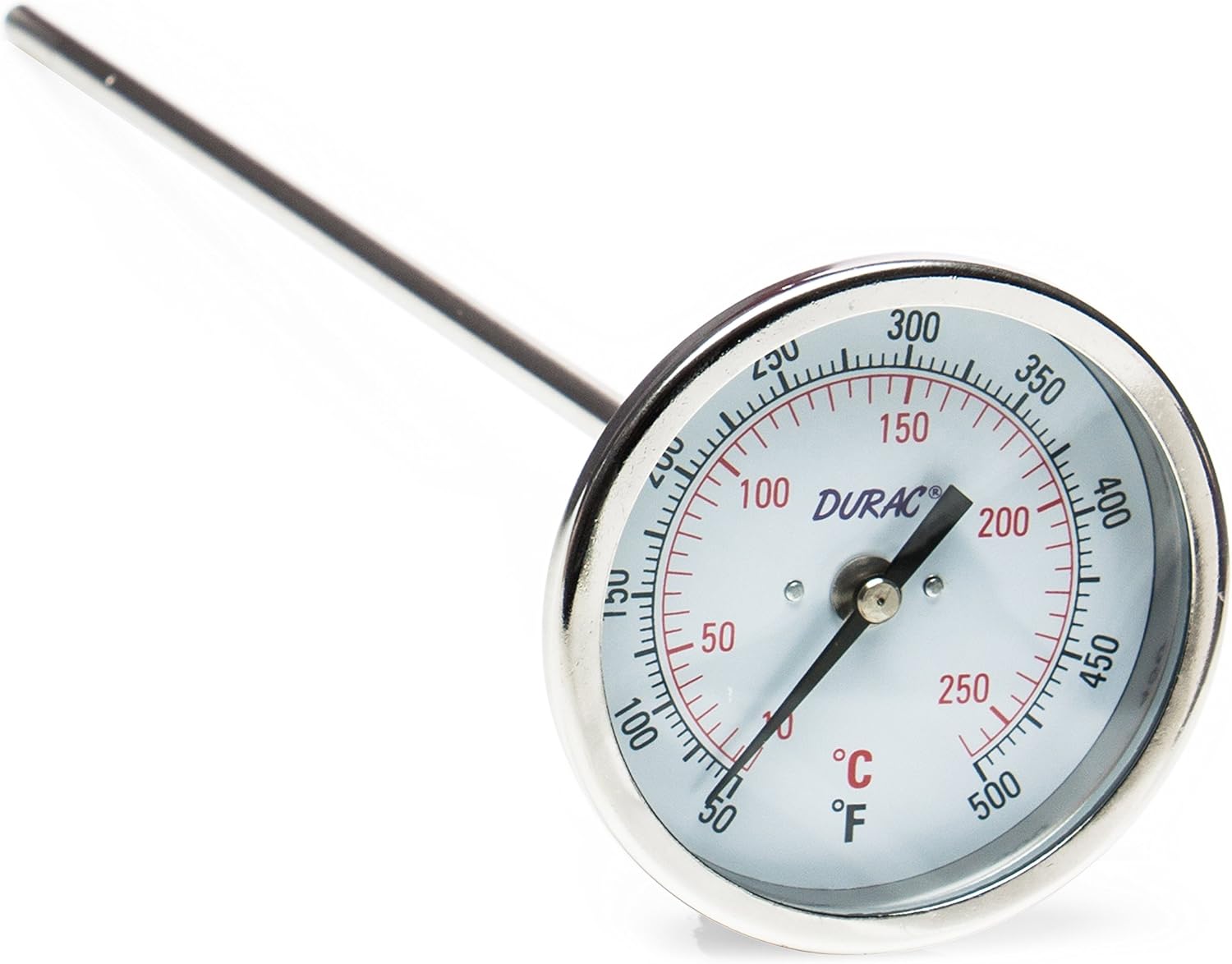 SP Bel-Art, H-B DURAC Bi-Metallic Dial Thermometer; 10 to 260C (50 to 500F), 1/2 in. NPT Threaded Connection, 75mm Dial (B61310-9200)