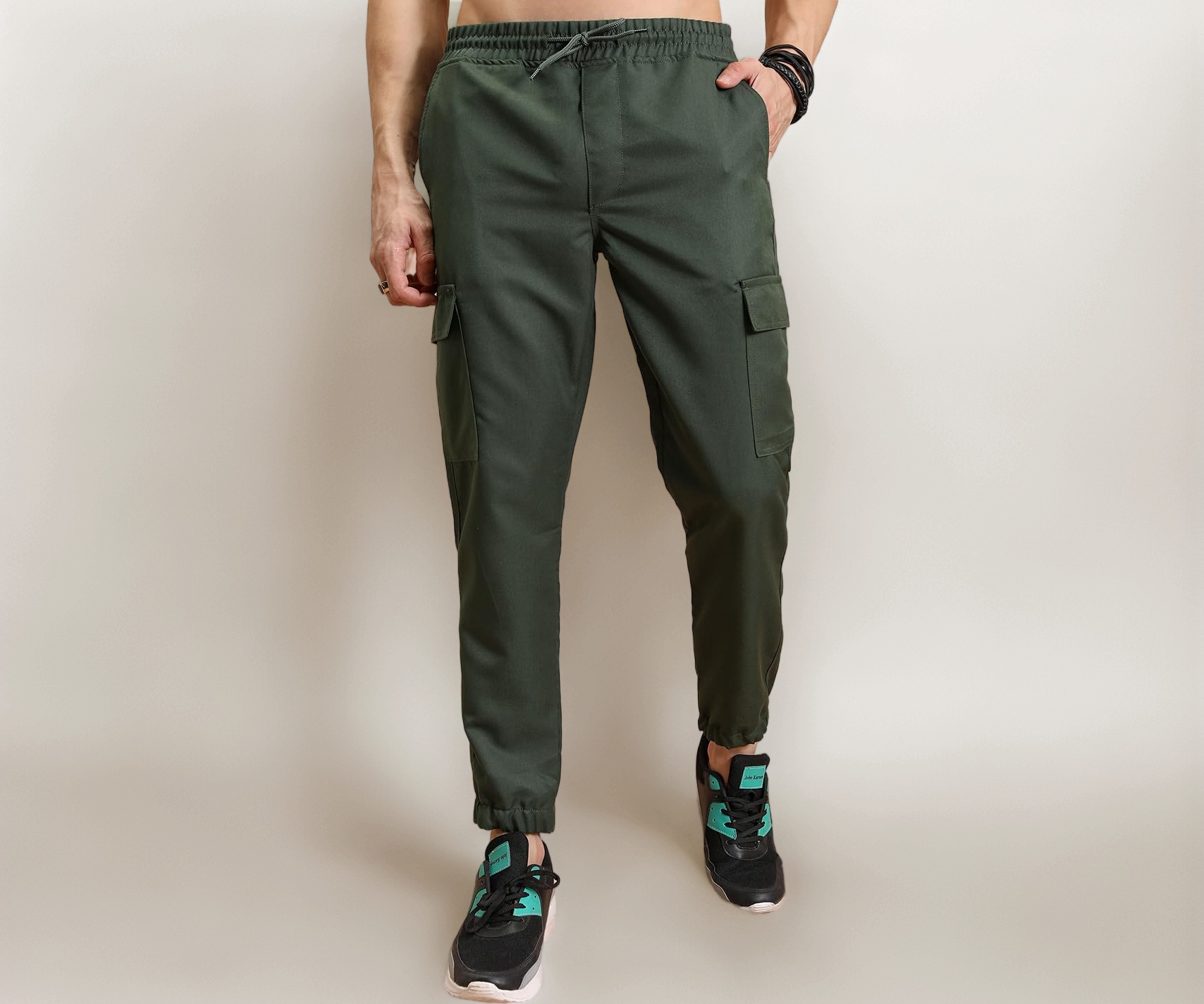 Highlander Men's Cargo Jogger Trousers| Utility Pockets | Trouser for Men | Men Trousers