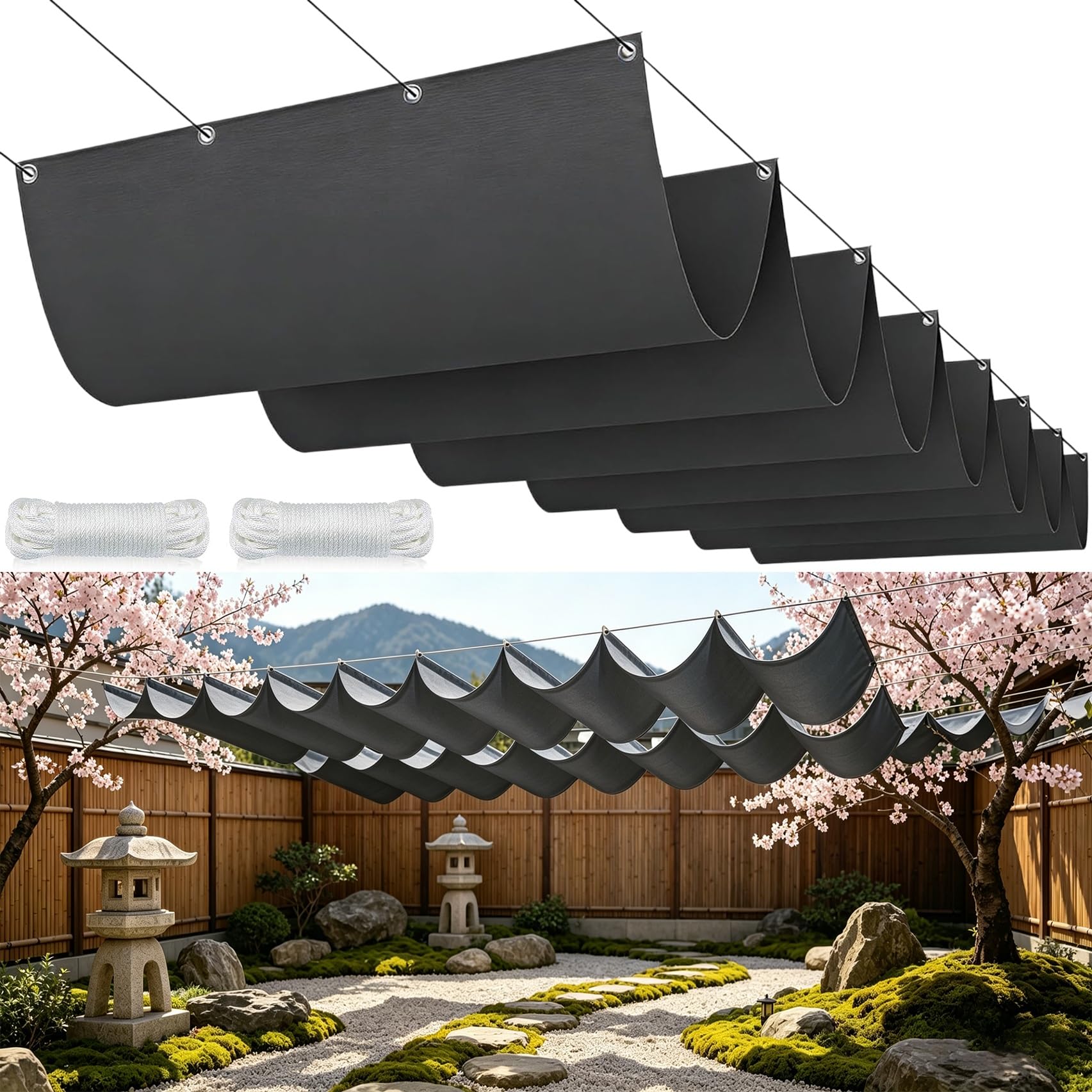 Voile d'ombrage de rechange 125 x 255 protection UV terrasse jardin
