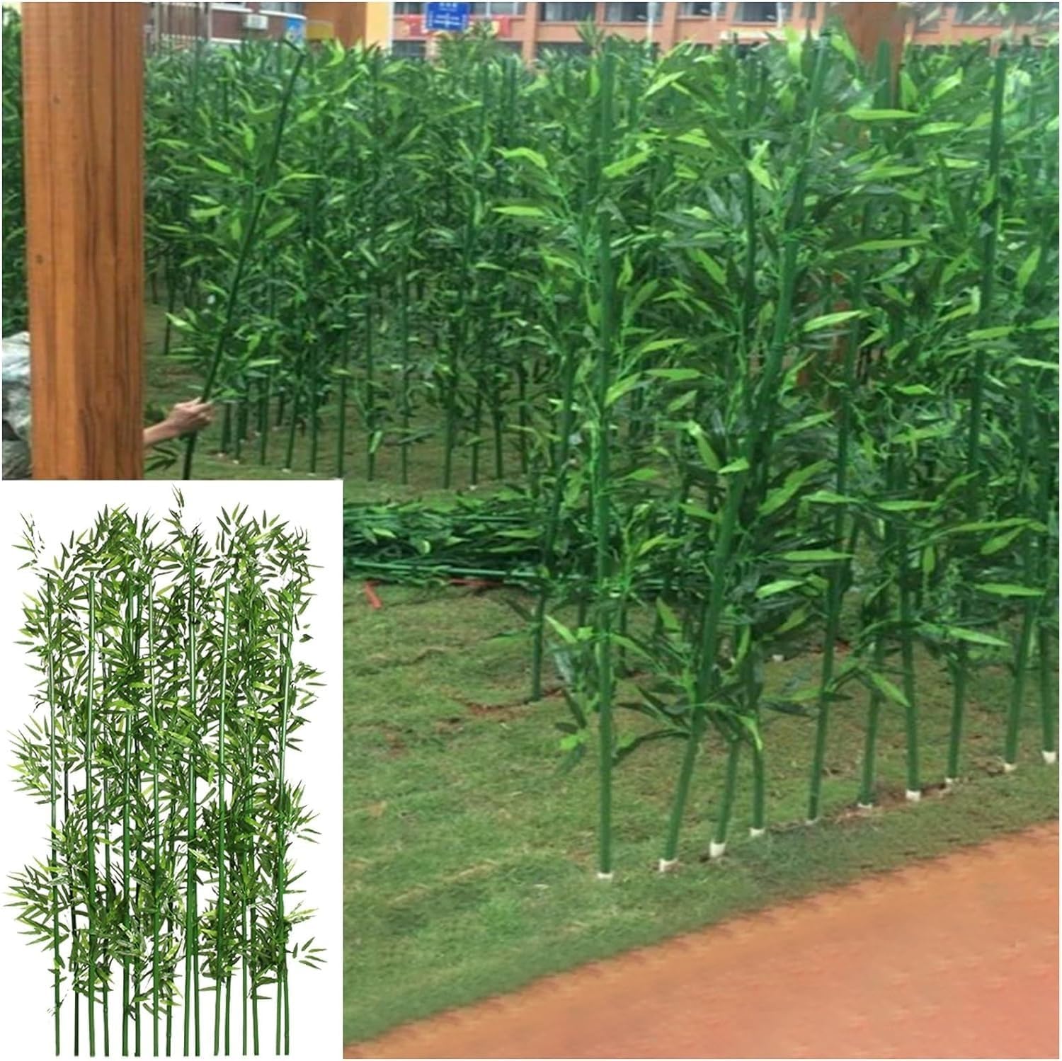 Realistic Artificial Bamboo Stalks with Plastic Leaves - DIY Home & Office Decoration Screen (2m 60 Pole) - Perfect for Indoor & Outdoor Use Easy to Install