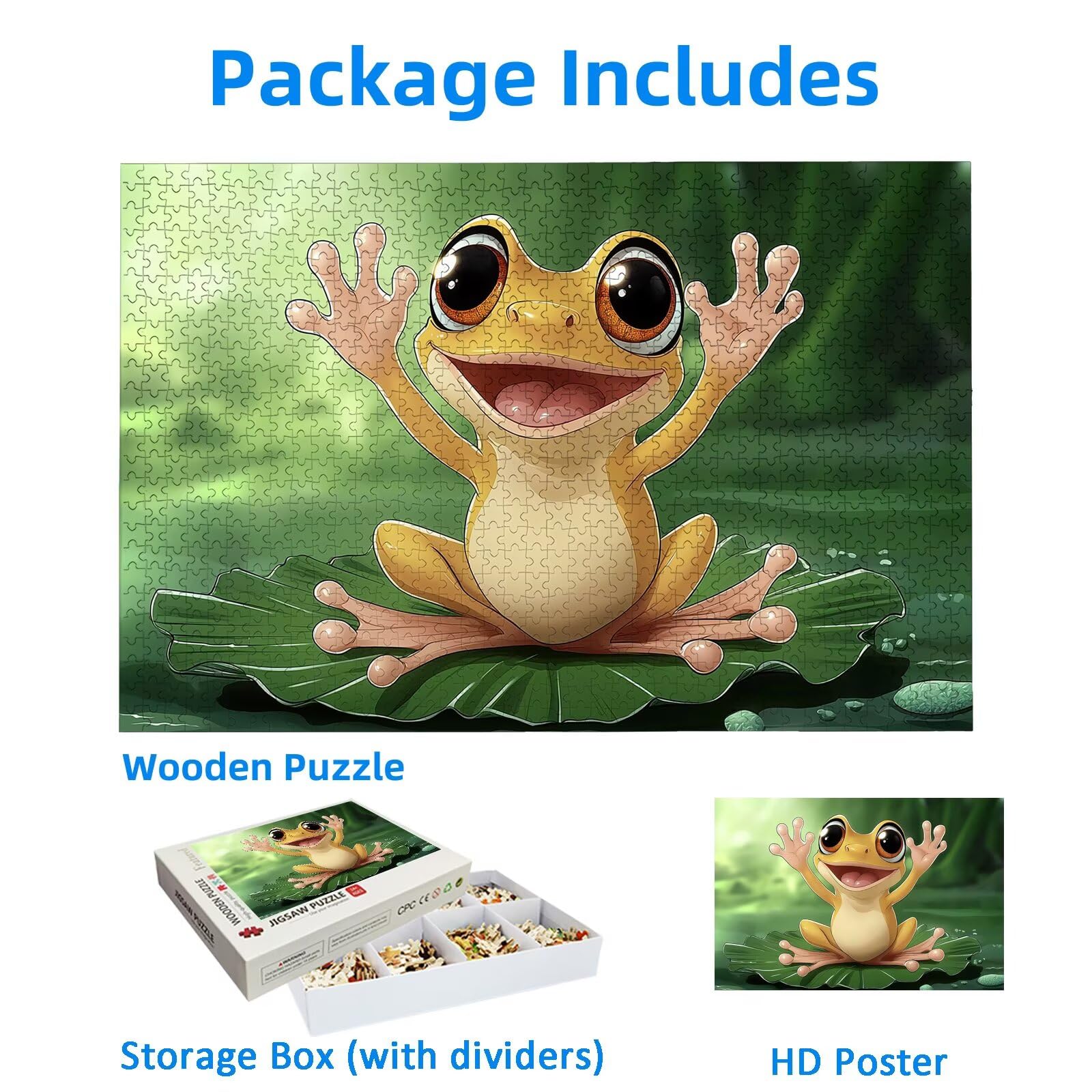 Puzzle 1500 Piezas, Puzzle Rana con Caja para Adultos, DIY Animal Rompecabezas Madera para Adultos, 1500 Piezas Rompecabezas Desafiante, para Decoracion Hogar, Regalo Mujer, Regalo Hombres, -1626