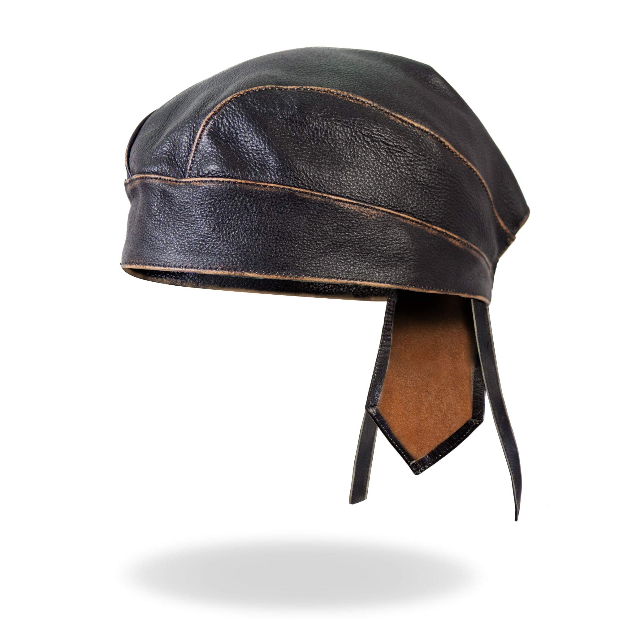Hot Leathers HWL1008 Leather Head Wrap with Brown Rub (Brown)