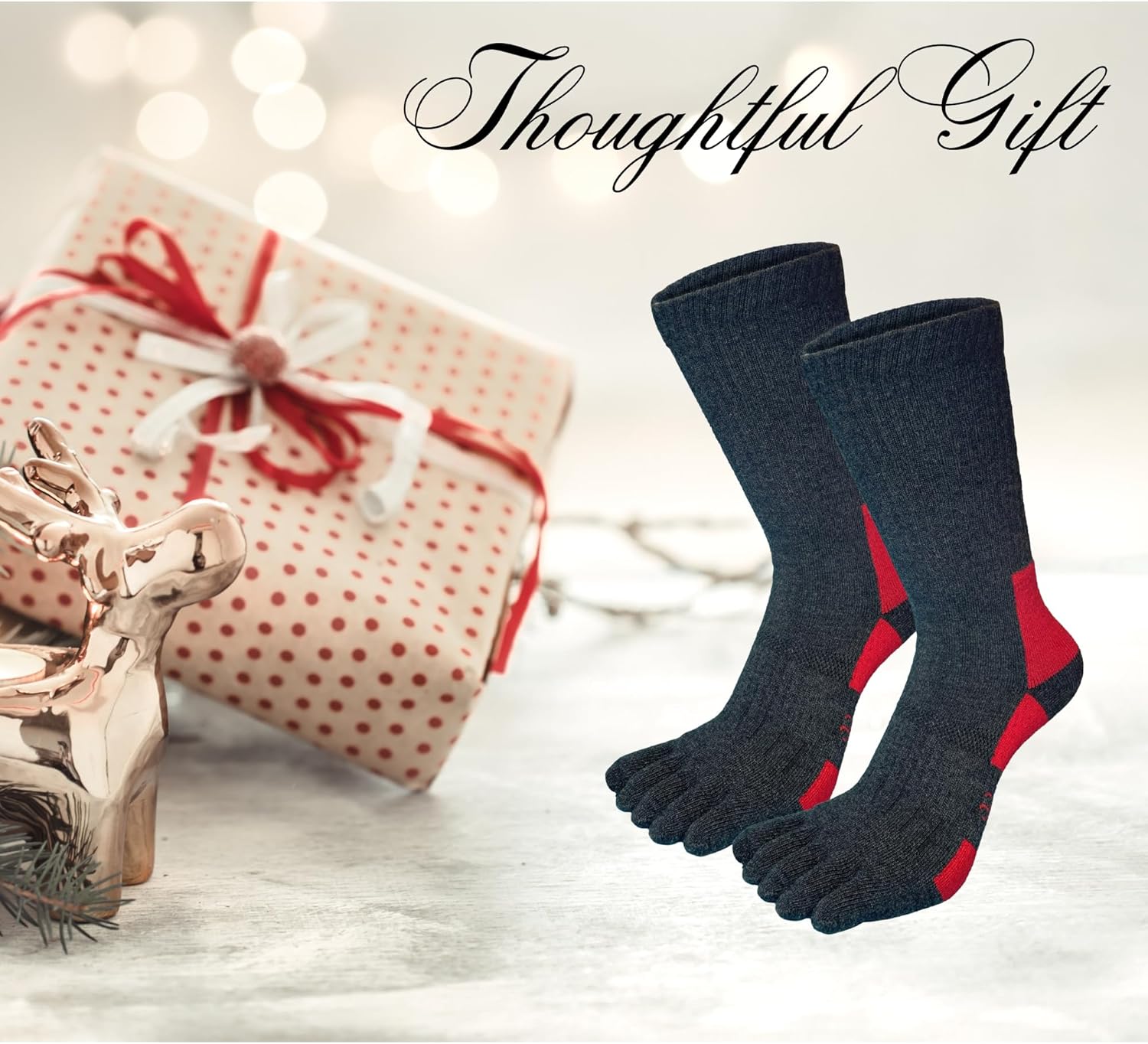 2 Pairs Of Terry Cushioned Hiking Toe Socks, Five Finger Crew Socks Cotton for Outdoor Sports, No Blister - Image 7