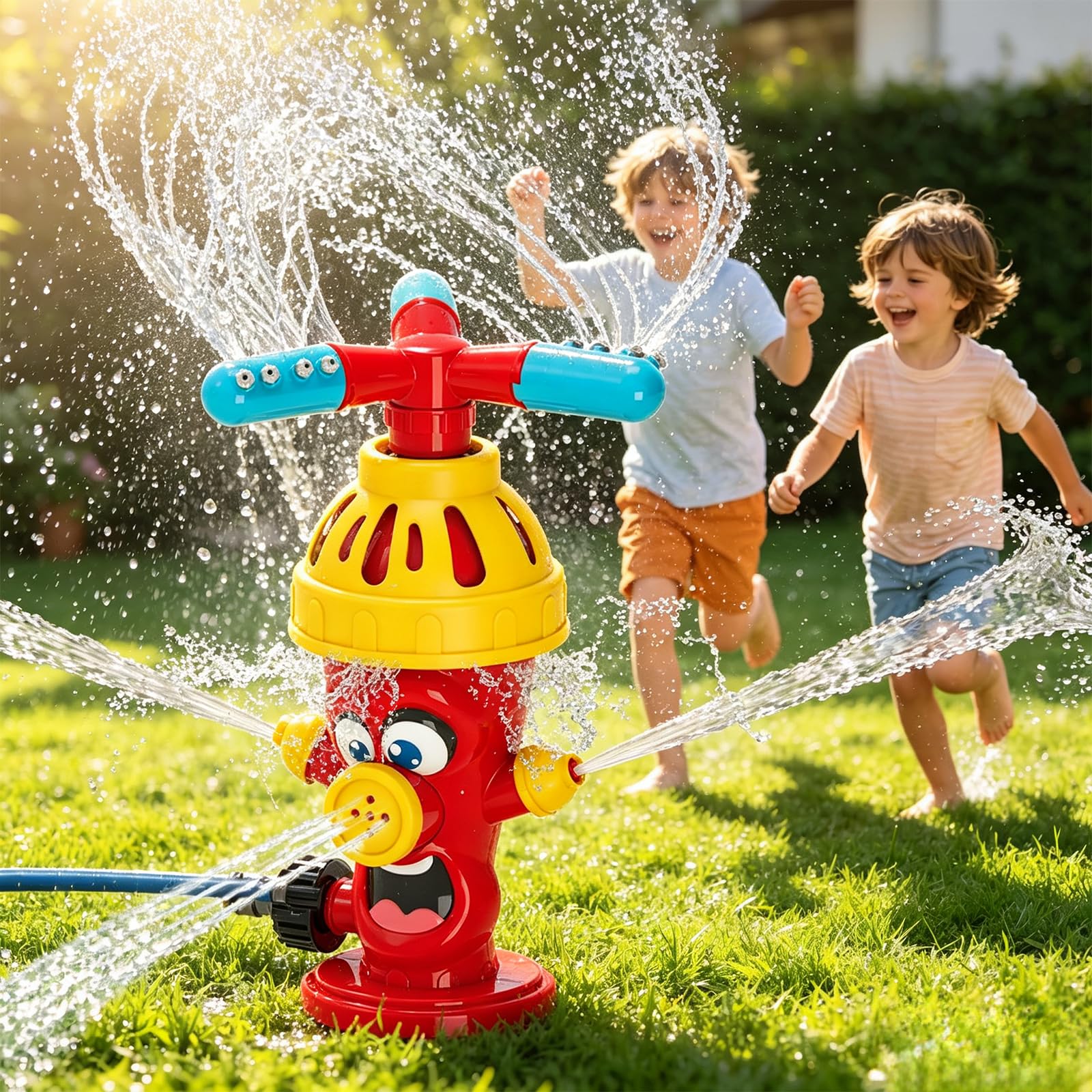 Water Sprinkler for Kids, 360° Rotation Fire Hydrant Garden Water Toy