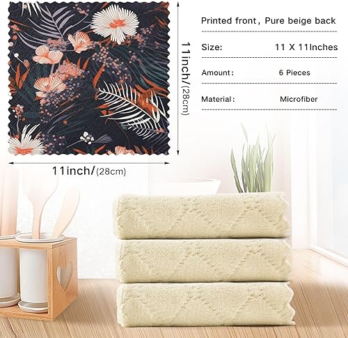 Miniatura 3 de Plants Flowers Red Pink White Car Drying Towels Extra Large Print Tea Towel Country Kitchen Terry Towels Decorative Hand Towels Kitchen