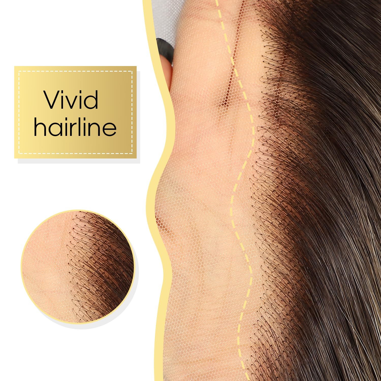 SOMIARIK Highlight Honey Blonde Lace Front Wig 13x4 Synthetic Body Wave Ombre Blonde Balayage Synthetic Lace Front Wigs Pre Plucked with Baby Hair 150% Density Party Date Daily Wear 22 Inch - Image 3