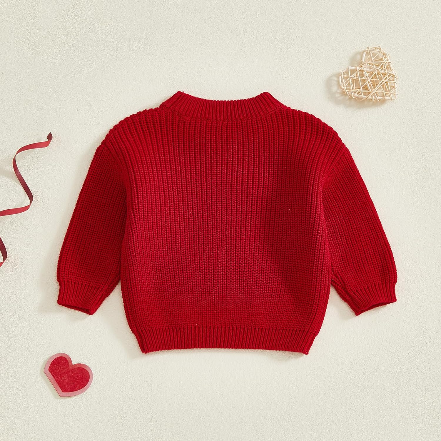 Toddler Baby Boy Valentine's Day Sweater Outfit Long Sleeve Embroidery Knit Tops Winter Pullover Infant Fall Clothes - Image 7