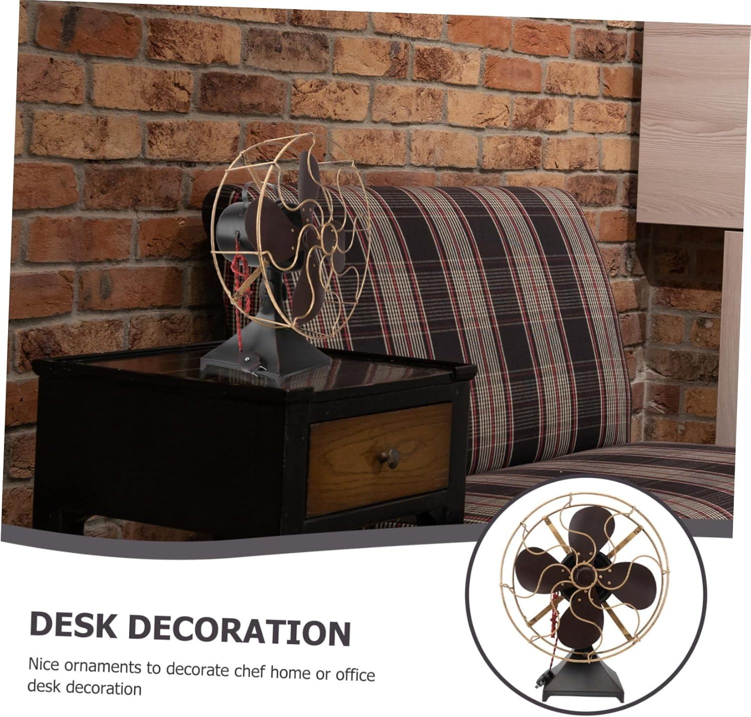 ERINGOGO Retro Fan Model Vintage Iron Standing Fan Rustic Finish for Home Decor Photography