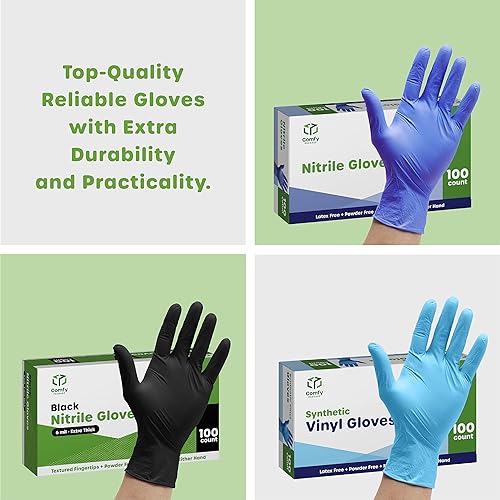 Miniatura 6 de Guantes transparentes de plástico desechables de vinilo sin polvo, Plástico Vinilo, Transparente, Extra grande