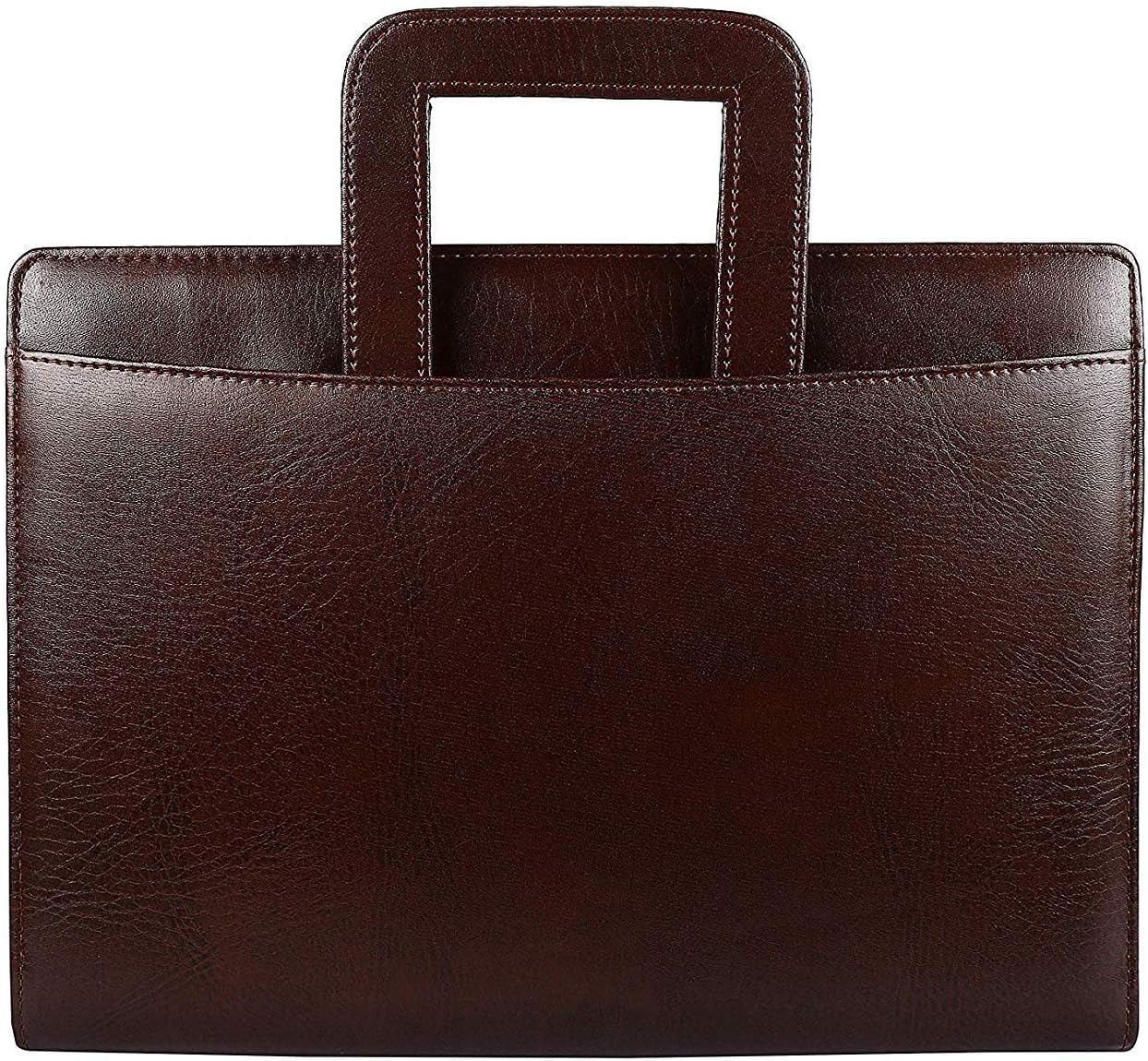 AmazingHind Premium Professional File and Folder for Documents, papers and Certificates with adjustable Handles. Best folder bag for Interview and meetings. Premium Finishing and Quality Product | Color: Dark Chocolate