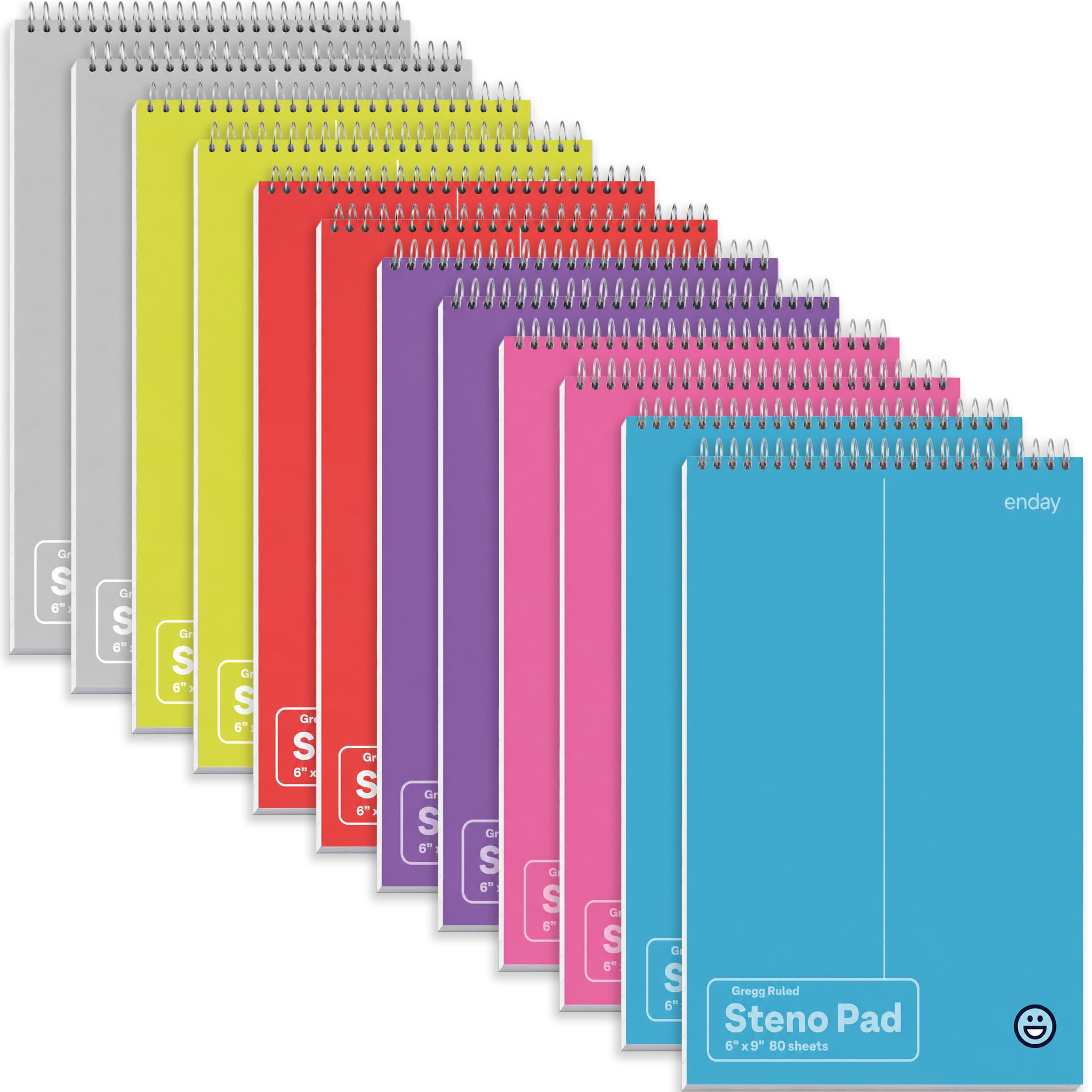 Amazon.com : Enday Steno Pads Spiral 6x9 12 Pack, Gregg Rule White