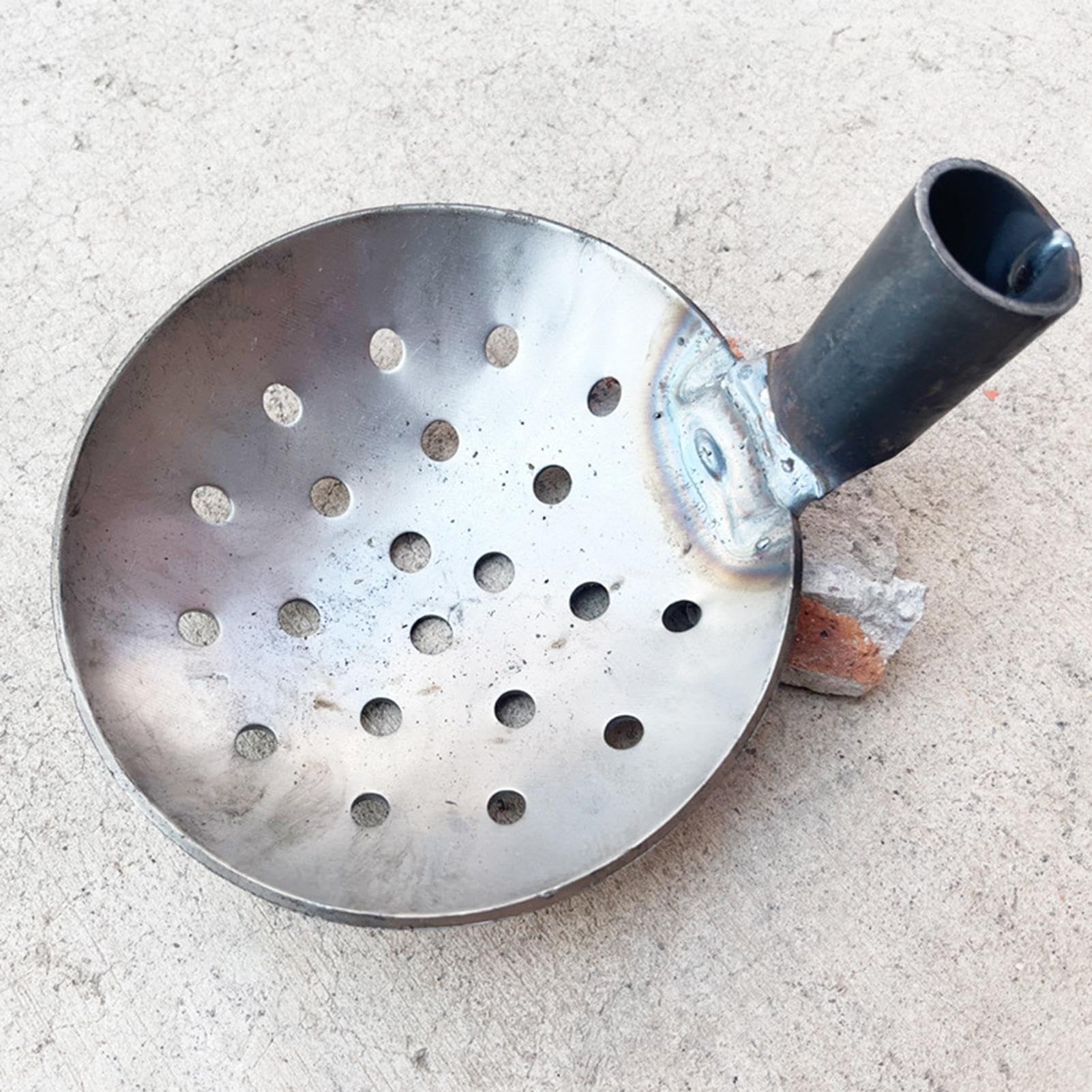 Cuillère outil pour fosse septique Outil de nettoyage pour louche | Cuillère à bassin de collecte et à fumier en métal arrondie Drainage fuite louche nettoyage tamis pelle outil pour patio