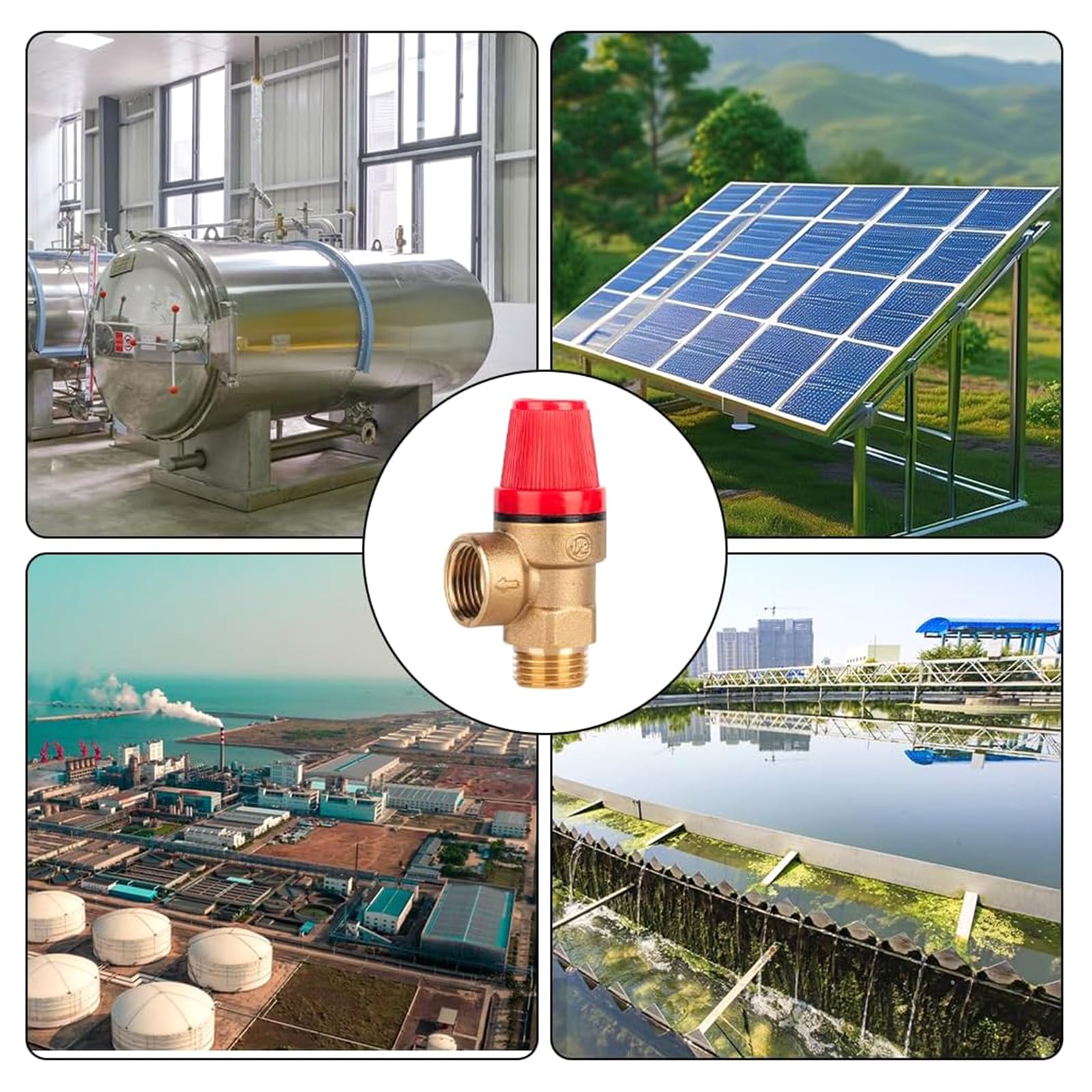 RGYBAO 1/2Inch Sturdy Brass Valves DN15 Relief Valves for Water Oil Pressure Release with EPDM Diaphragm Use