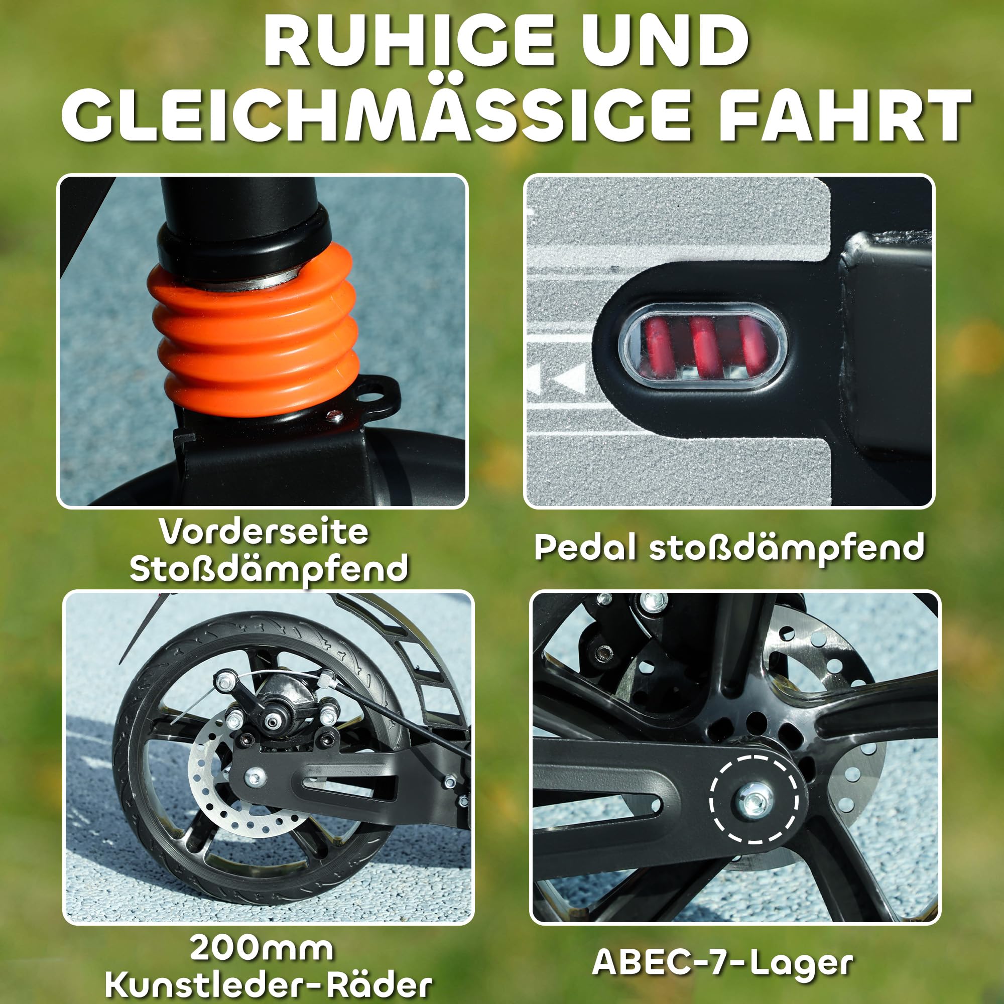 AIYAPLAY Roller Kinder 6-12 Jahre mit Bremse Klappbar