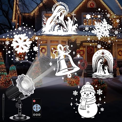 Christmas Halloween Projector Lights, 2025 Upgrade Card Mounted 3D Multi
