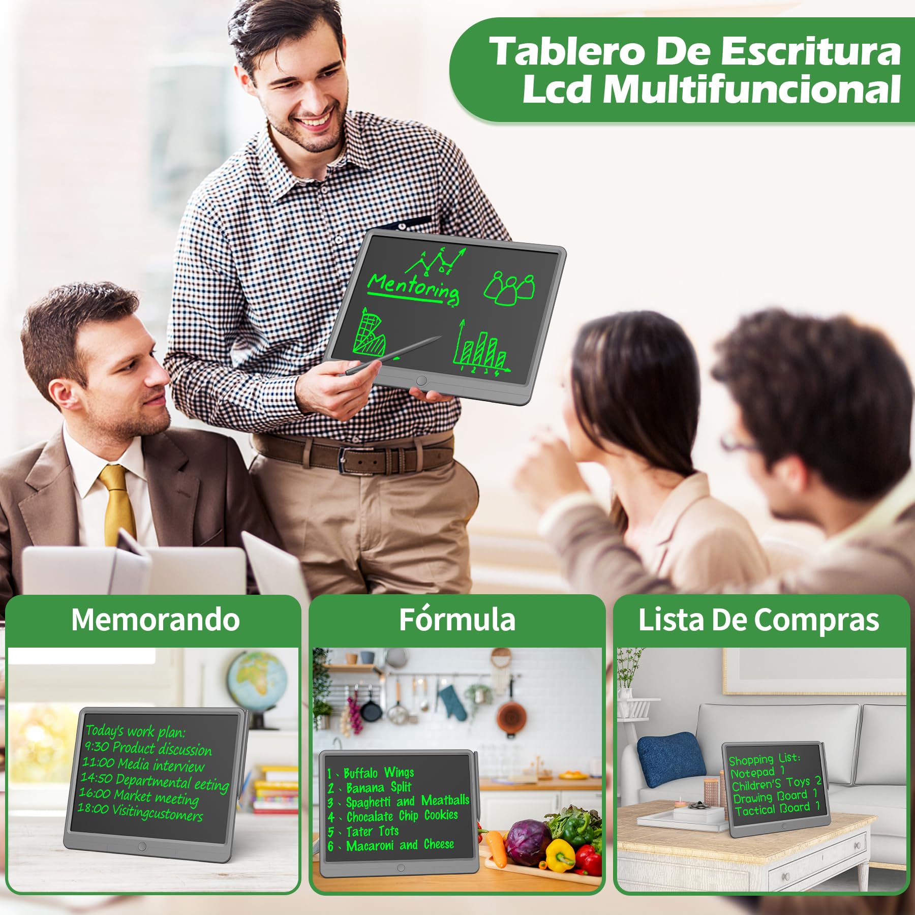 GIGART Tableta de Escritura LCD 15 Pulgadas Pizarra Infantil Reutilizable Juguetes Niños 3-8 Años (Gris)