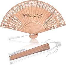 Wooden Bride to Be Hand Fan Bridal Folding Fan Gifts with Tassels for Bride Beach Gifts Summer Bridal Accessories Bachelorette Wedding Party Decorations Bridesmaid Favors(Classic)