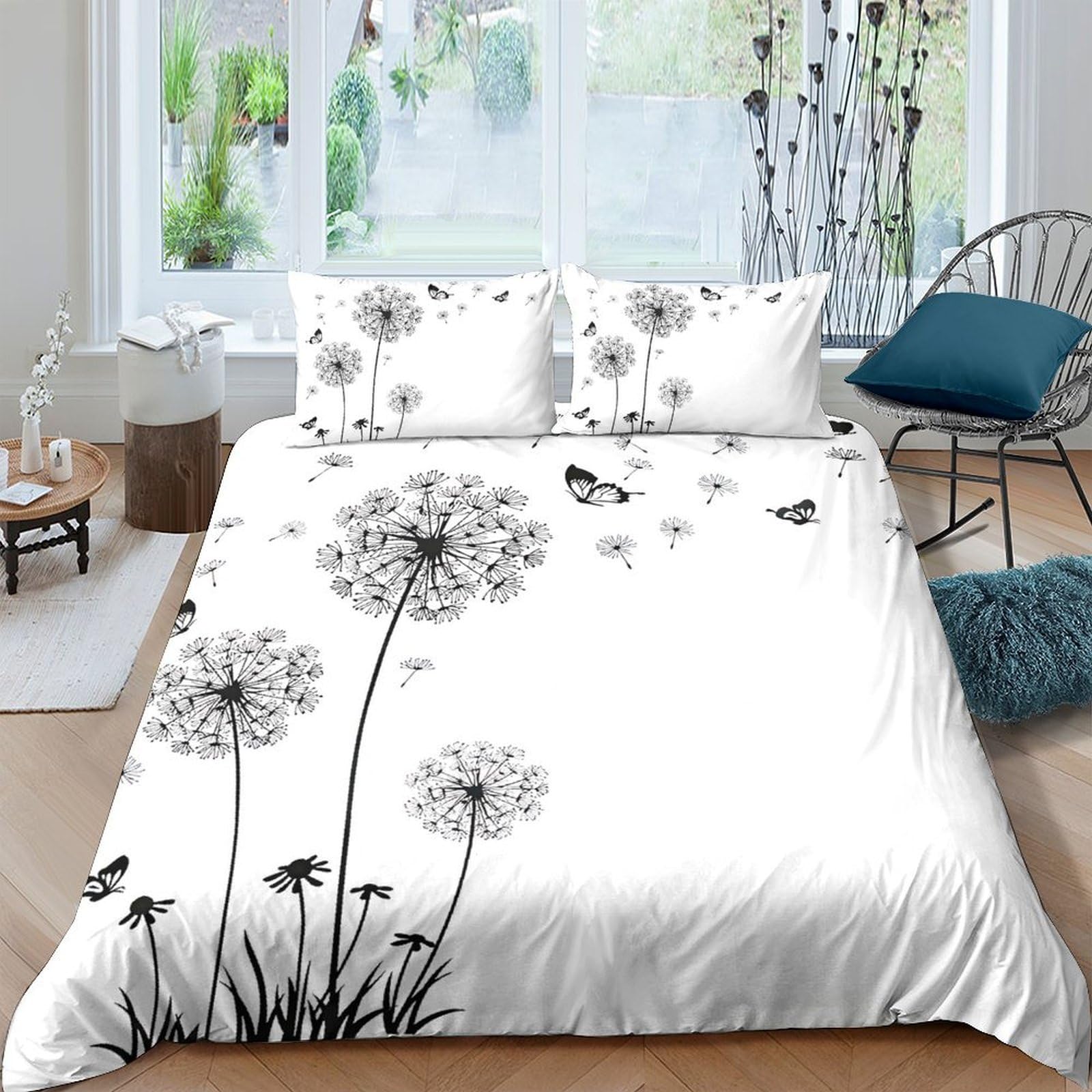Ctjqhvkz Style-7 3D Printed Dandelion Butterfly Fitted Sheet Microfiber Soft Bed Cover For Bedroom Decor Dorm Mattress Protection Single（135X200cm）